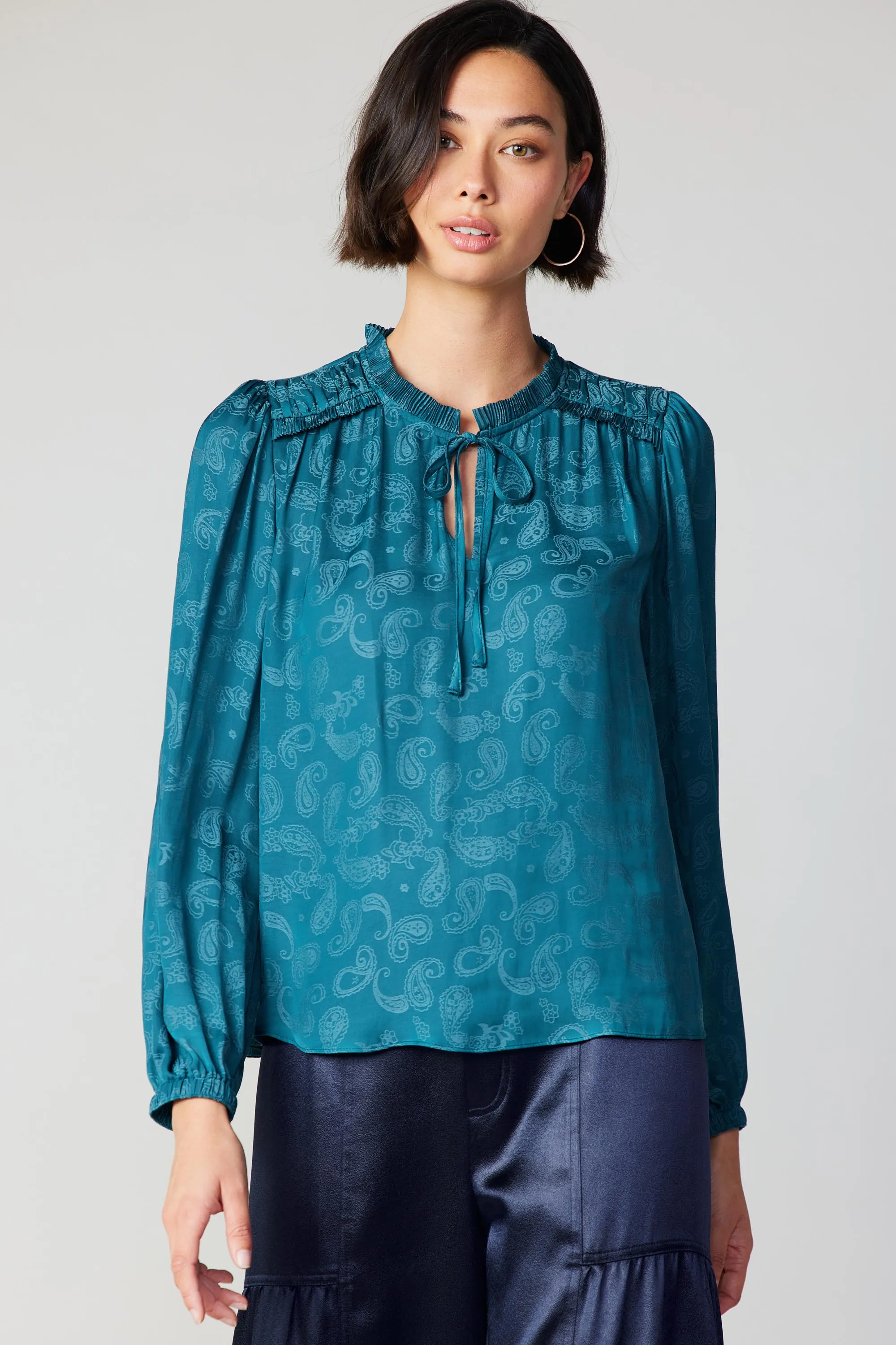 Paisley Split Neck Blouse sold by Current Air