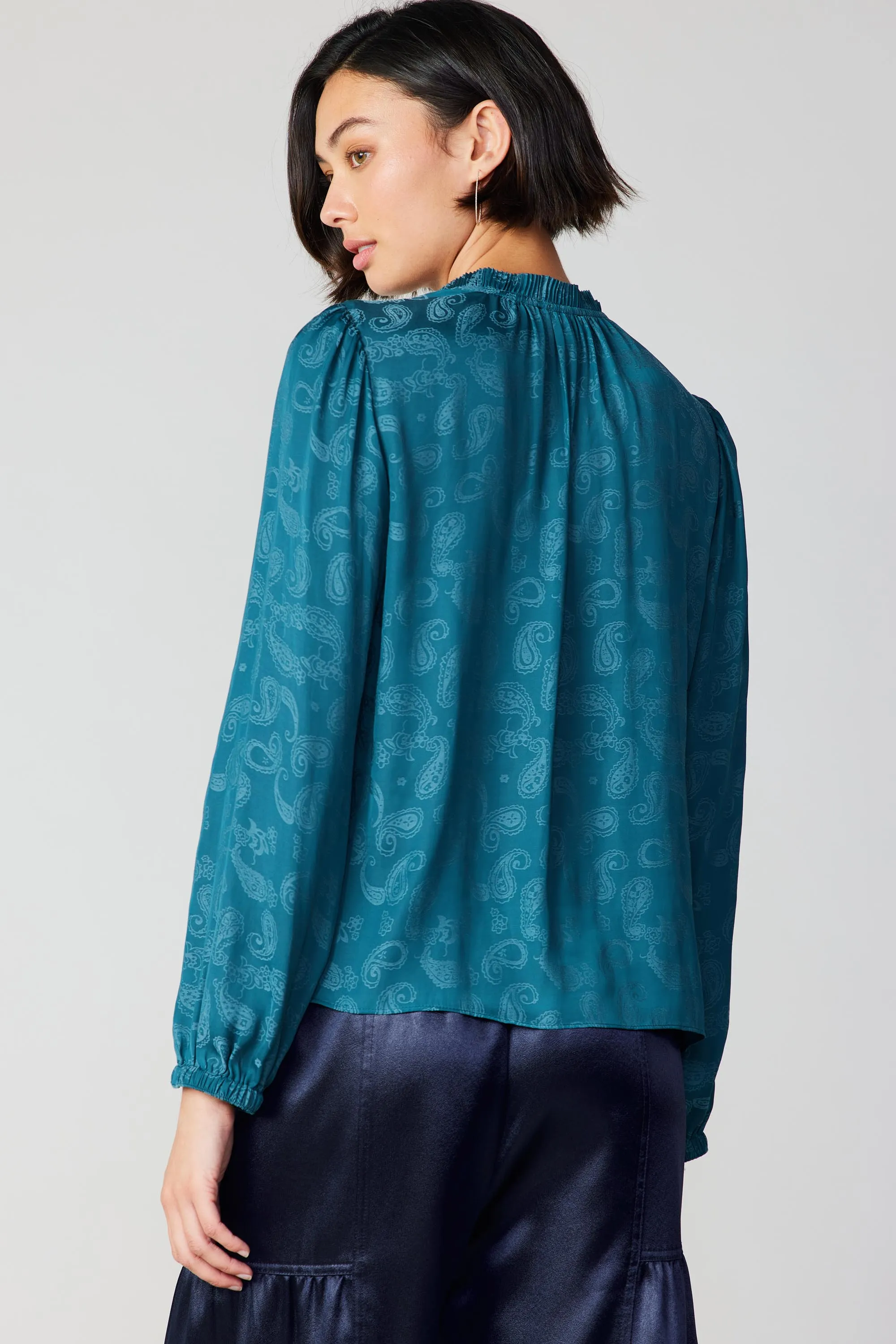 Paisley Split Neck Blouse sold by Current Air product image thumbnail 3