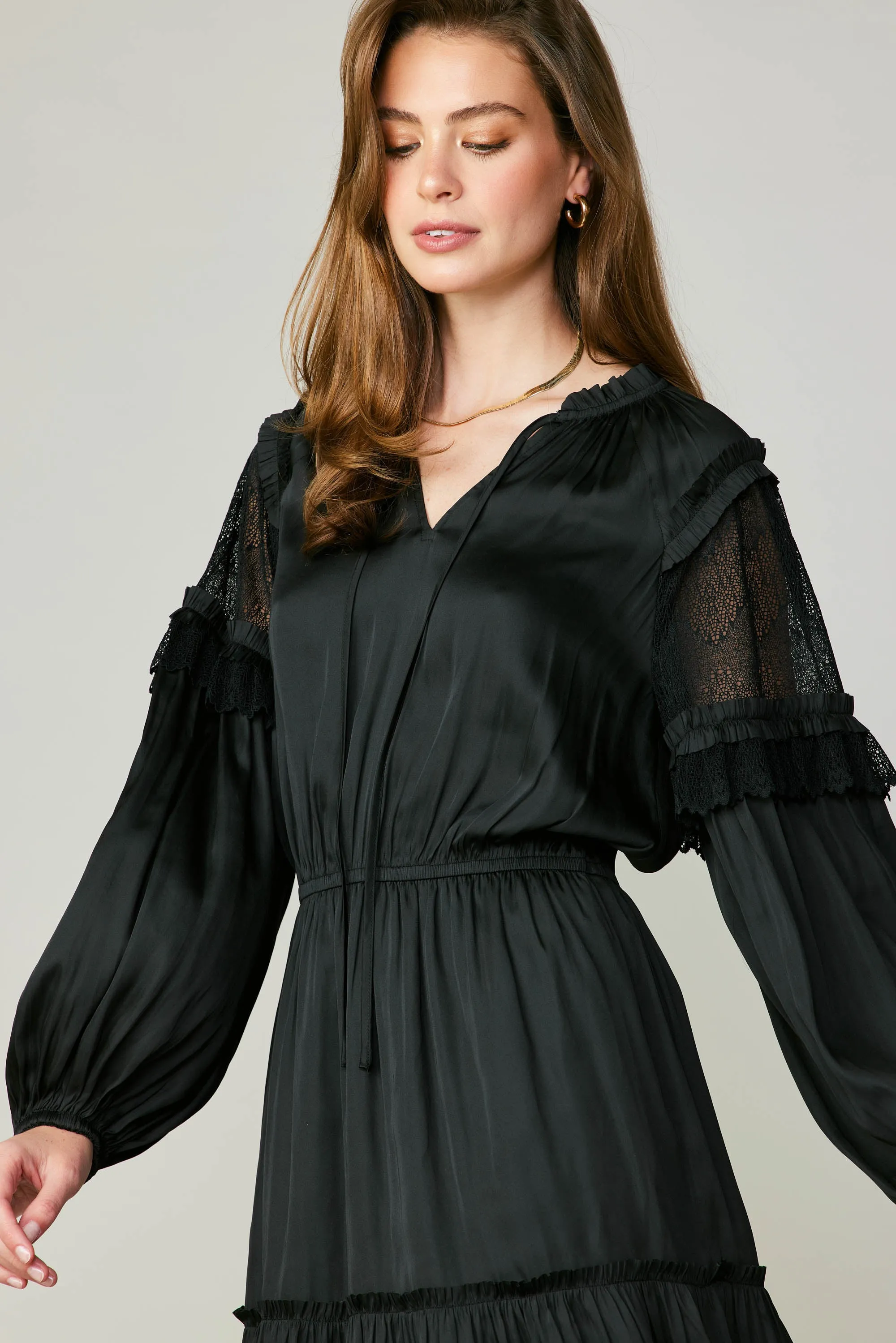 Lace Contrast Mini Dress sold by Current Air product image thumbnail 5