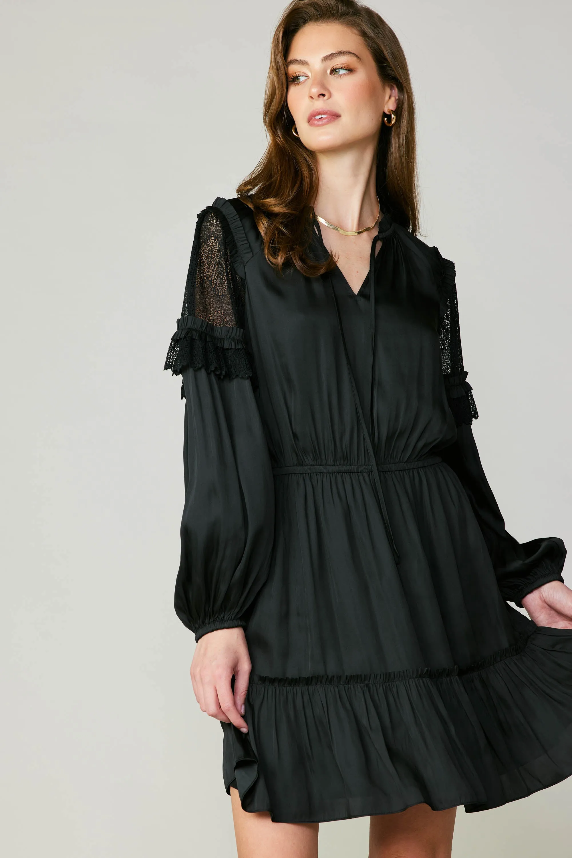 Lace Contrast Mini Dress sold by Current Air