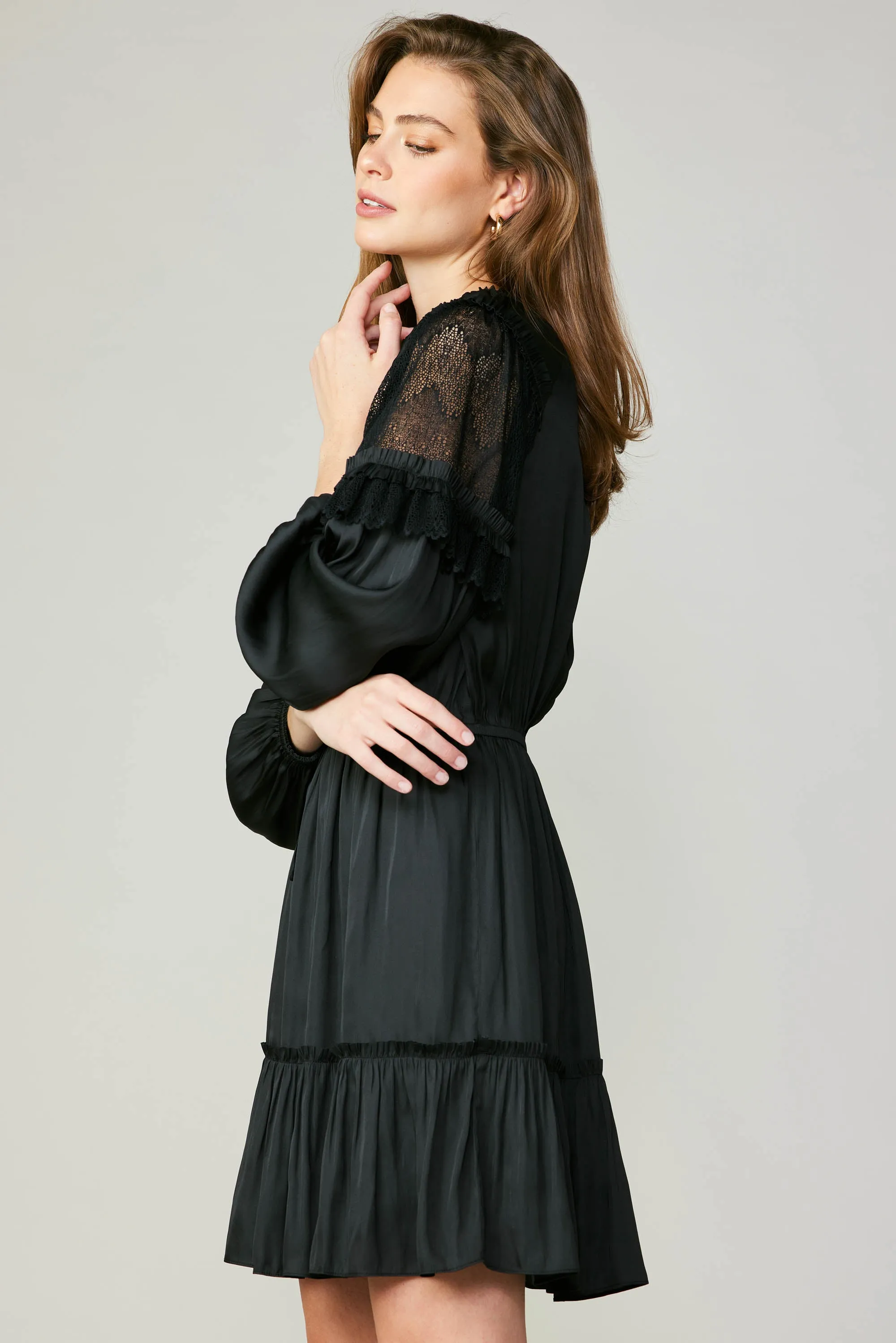 Lace Contrast Mini Dress sold by Current Air product image thumbnail 3