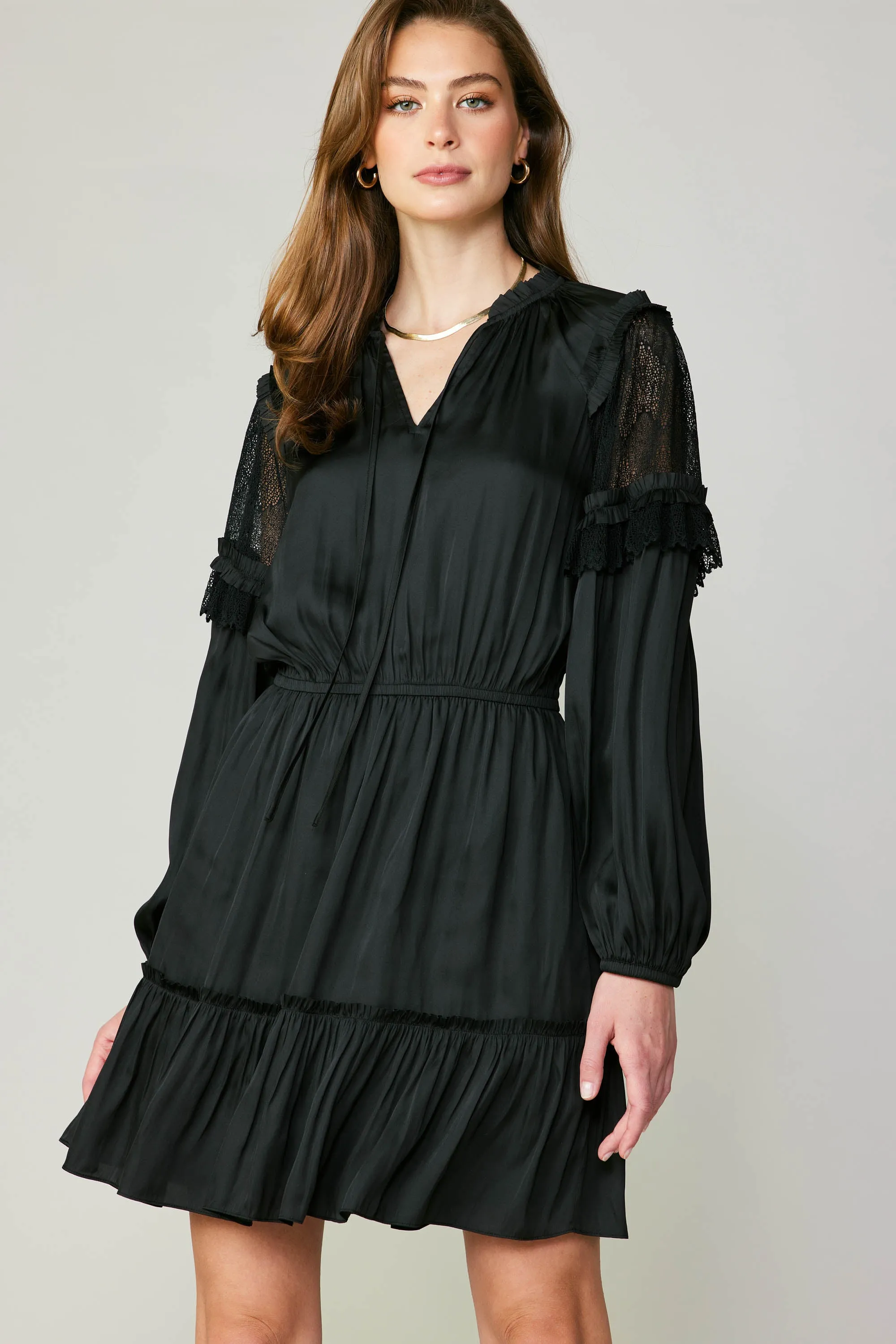 Lace Contrast Mini Dress sold by Current Air product image thumbnail 2