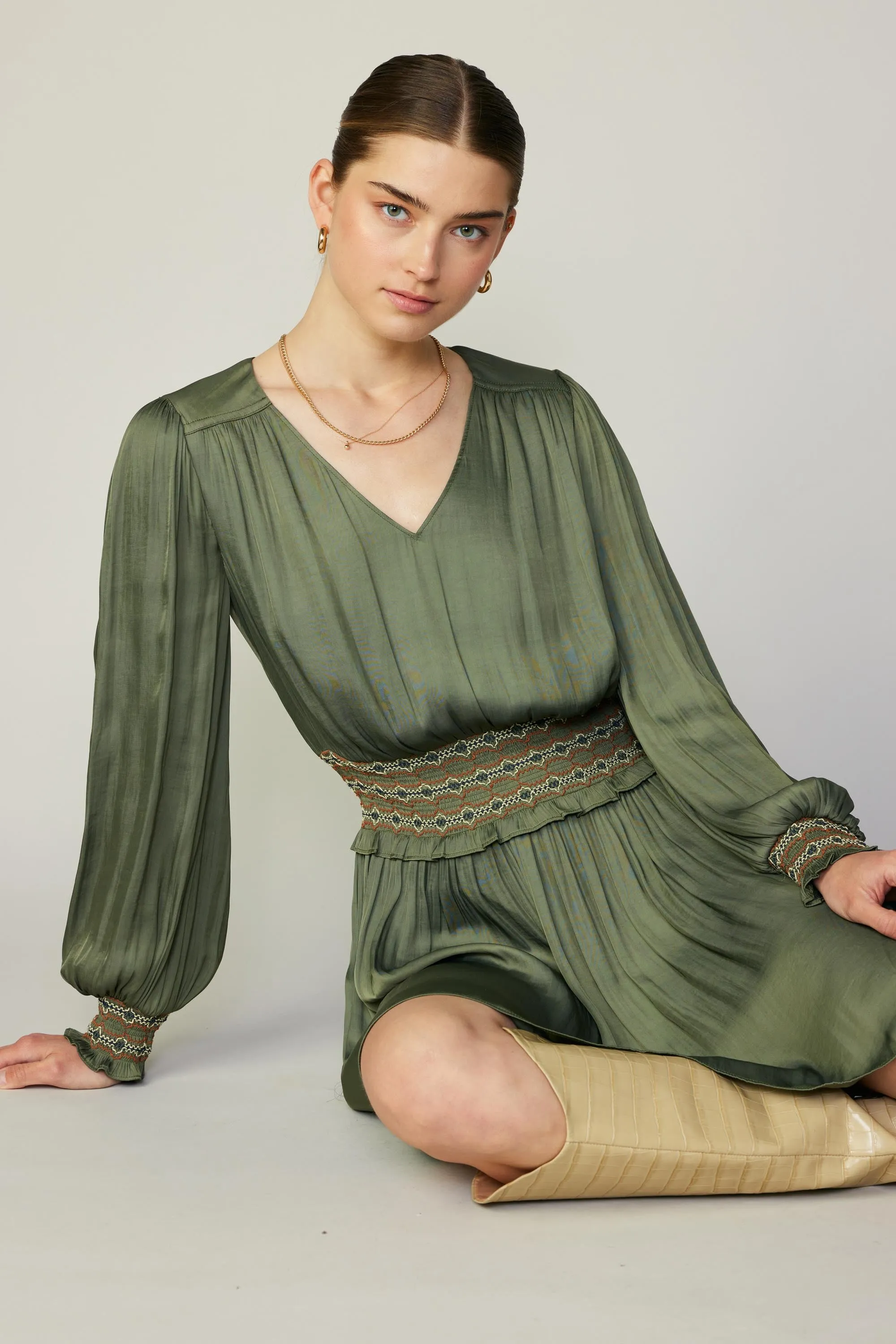 Santa Fe Embroidered Mini Dress sold by Current Air