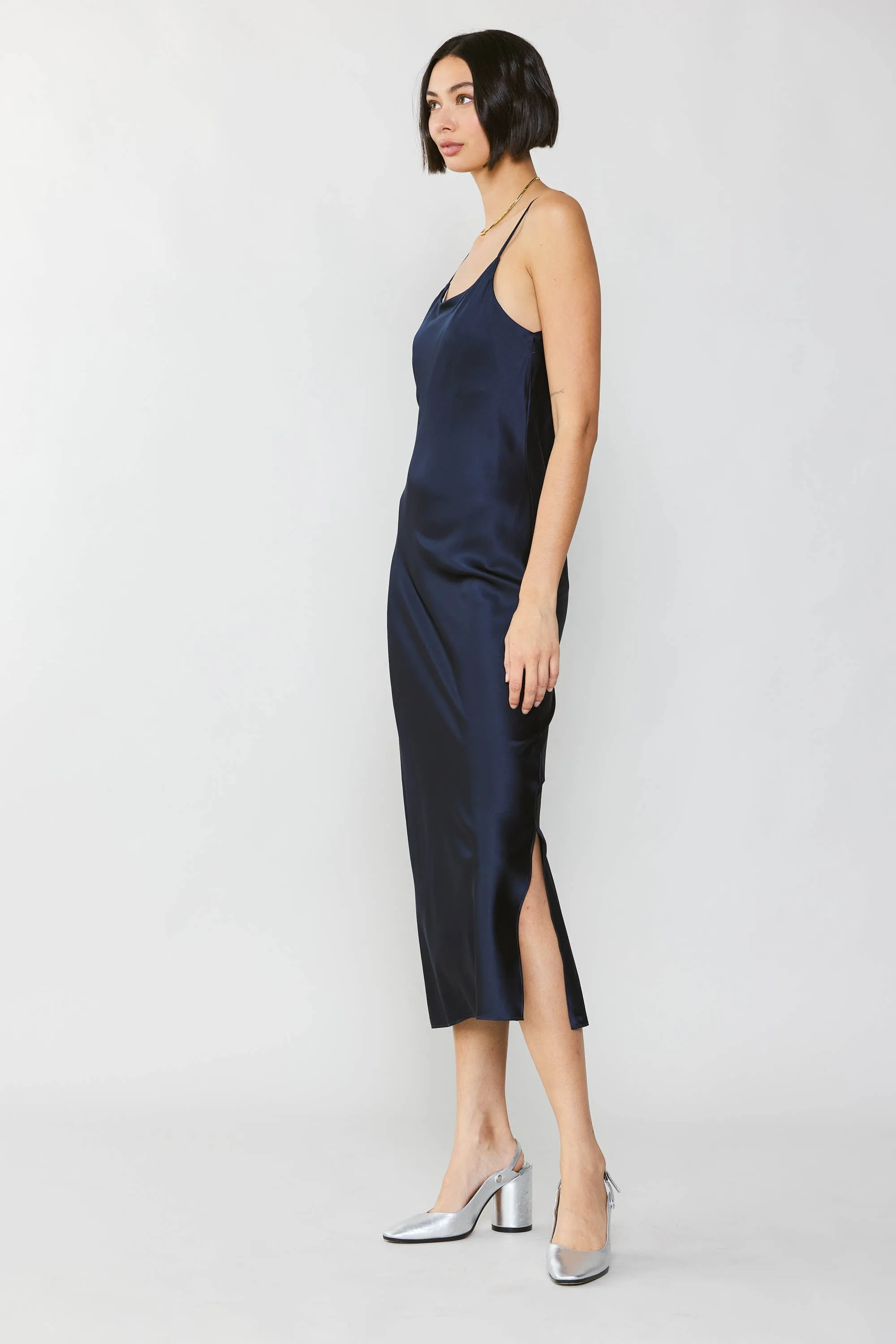 Silk Bias Midi Dress sold by Current Air product image thumbnail 5