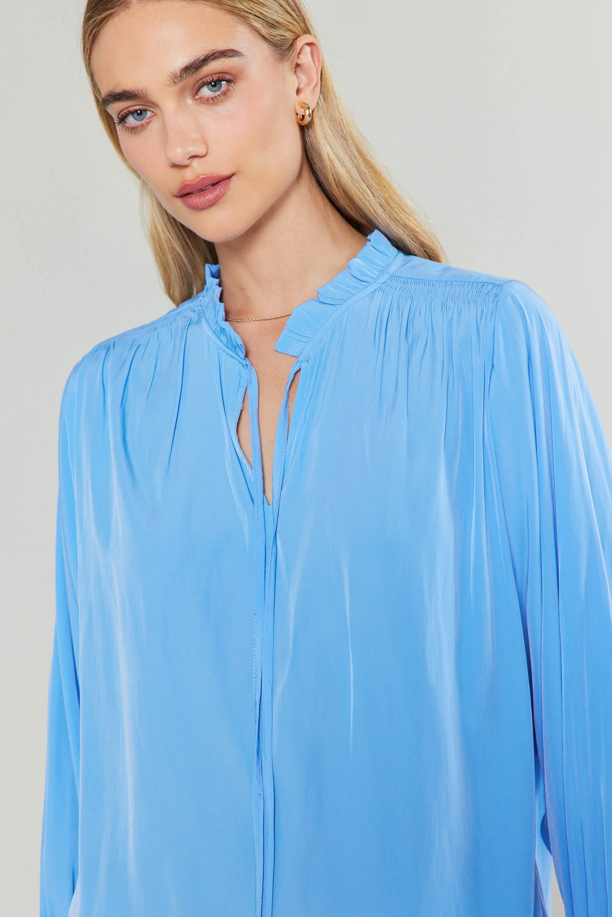 Ruffled Splitneck Blouse sold by Current Air product image thumbnail 3