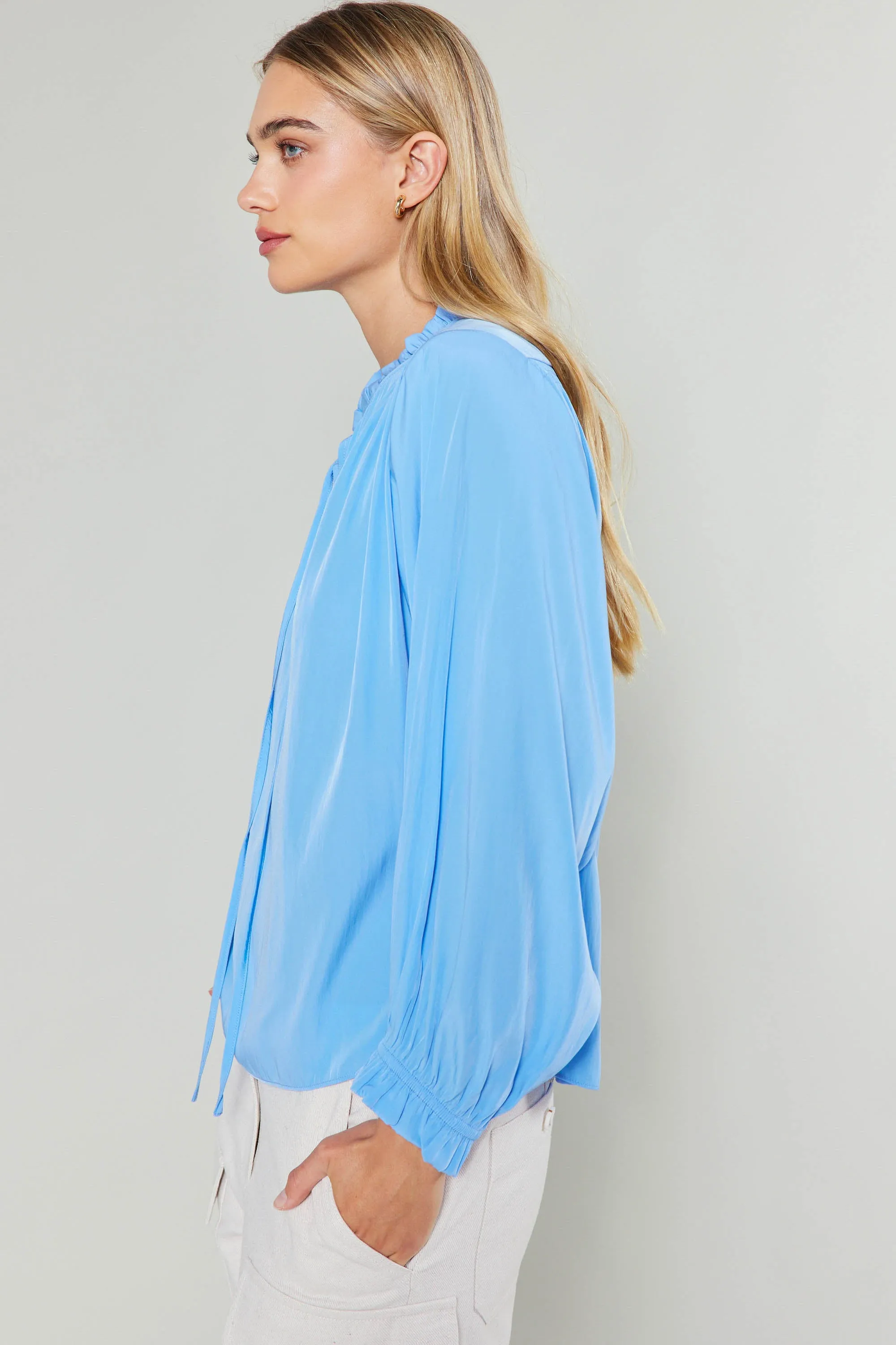 Ruffled Splitneck Blouse sold by Current Air product image thumbnail 4