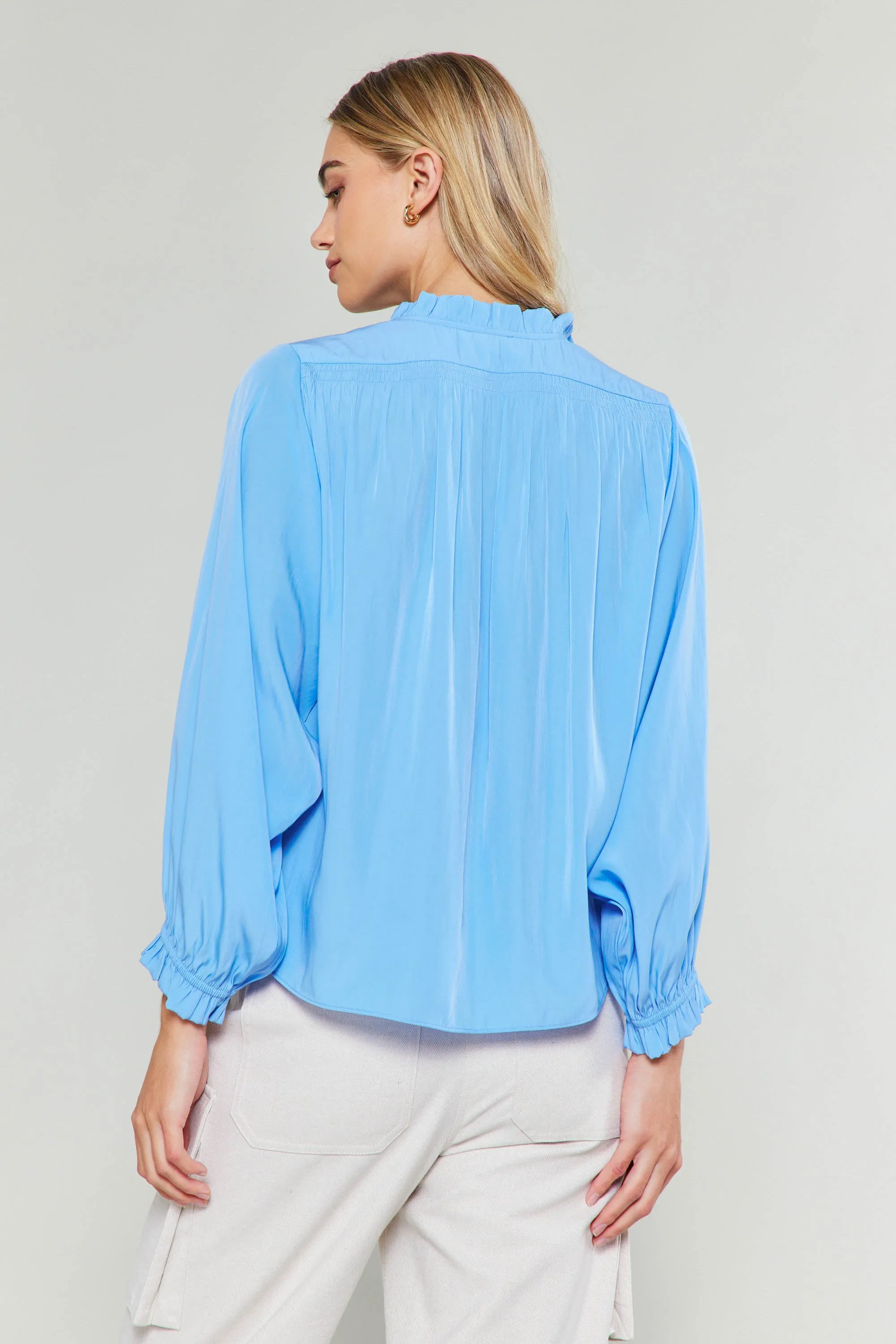 Ruffled Splitneck Blouse sold by Current Air product image thumbnail 5