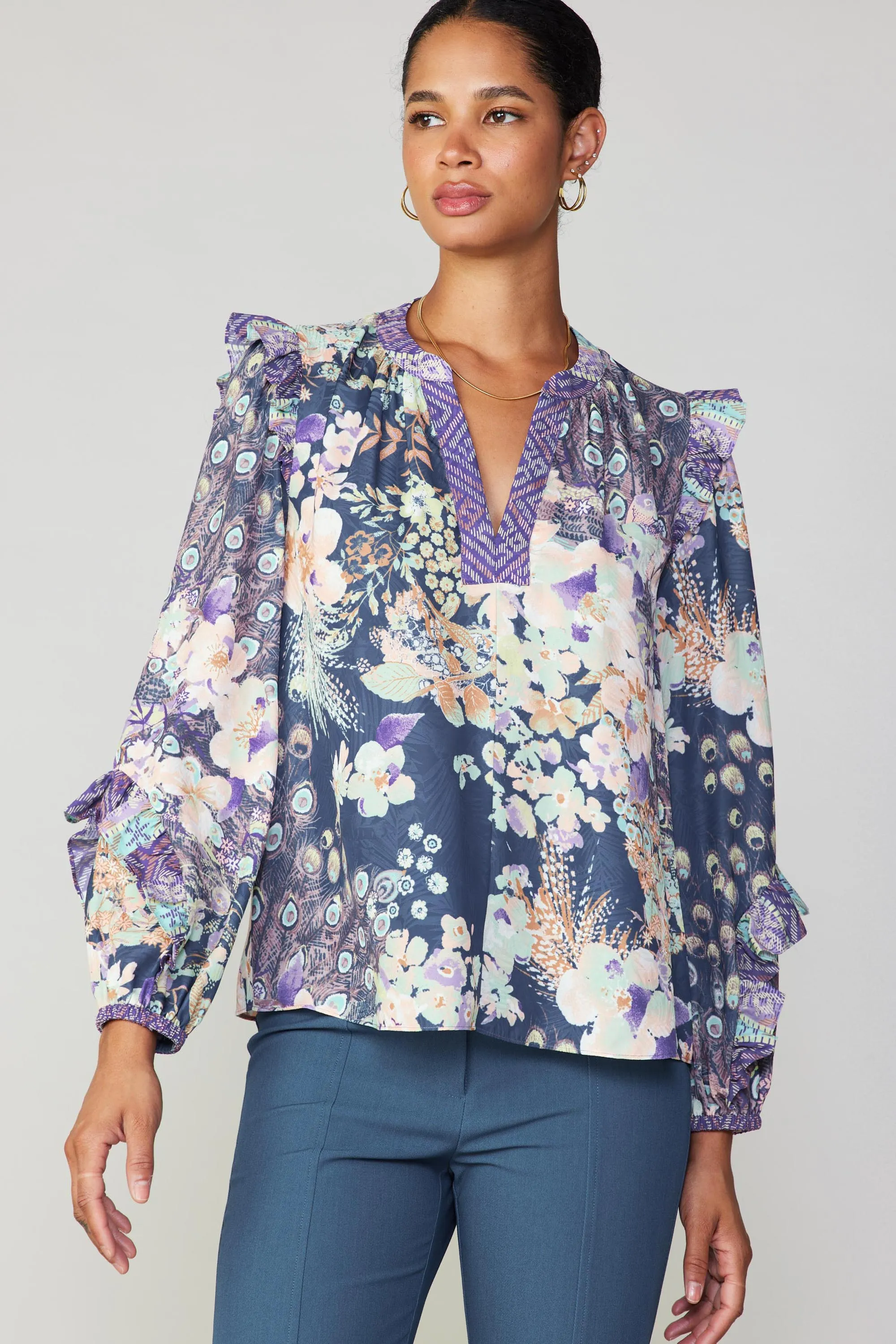 Peacock Floral Blouse sold by Current Air