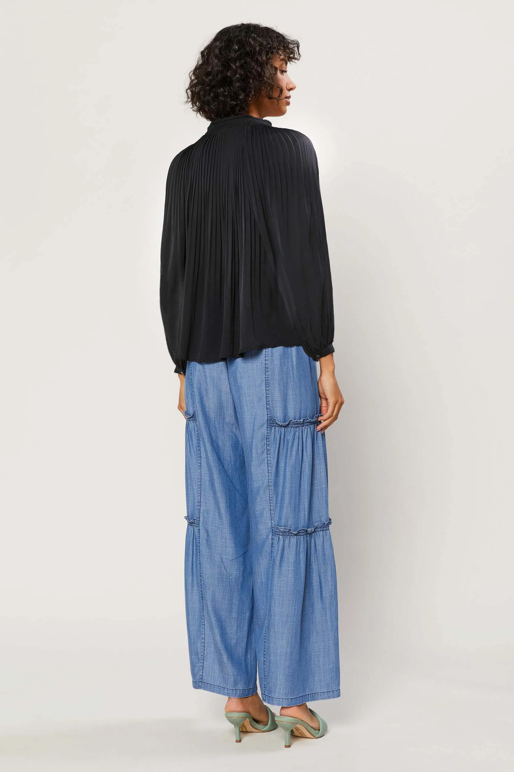 Pleated Split Neck Top sold by Current Air product image thumbnail 4