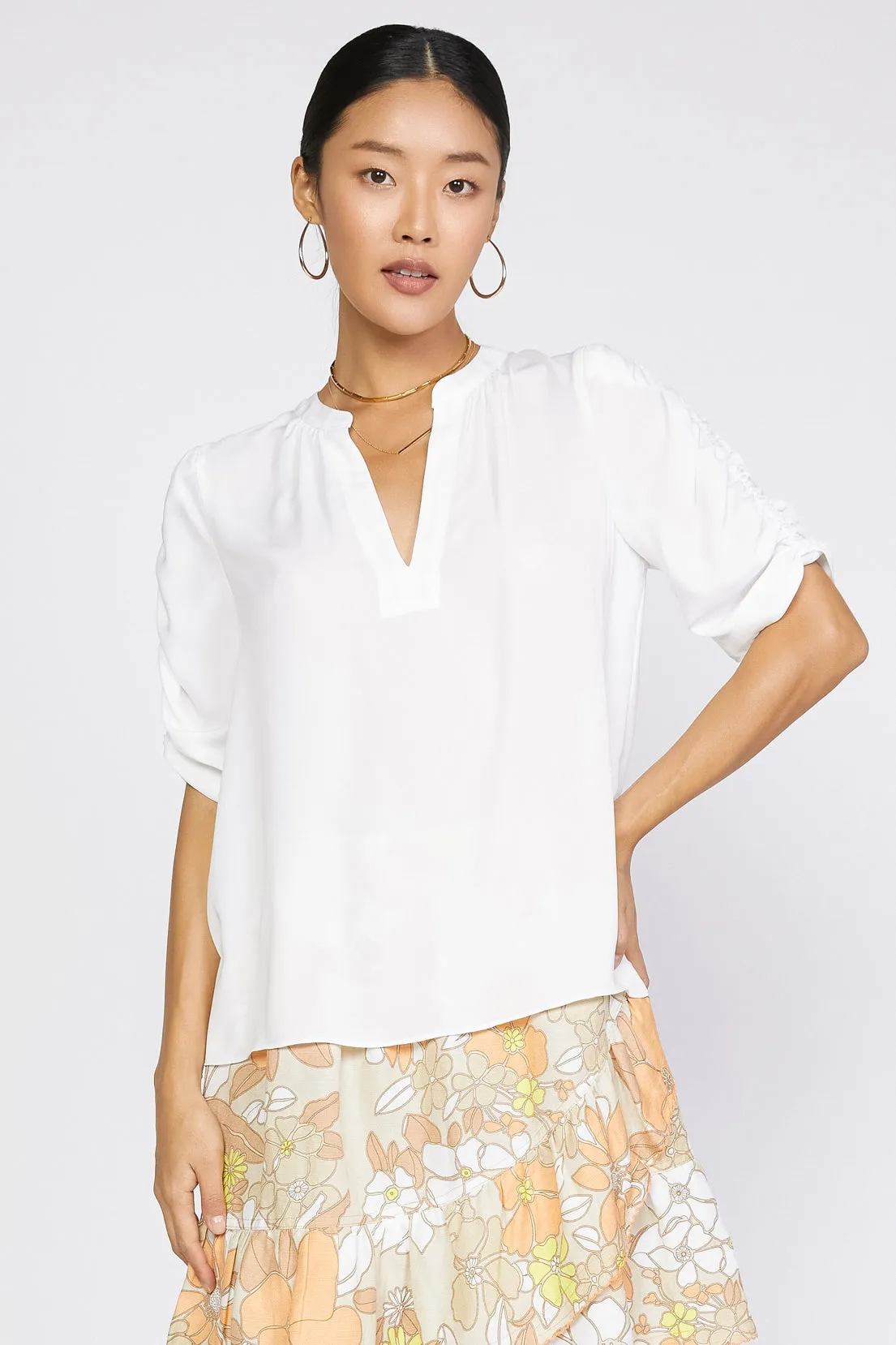 Shirred Sleeve Blouse sold by Current Air