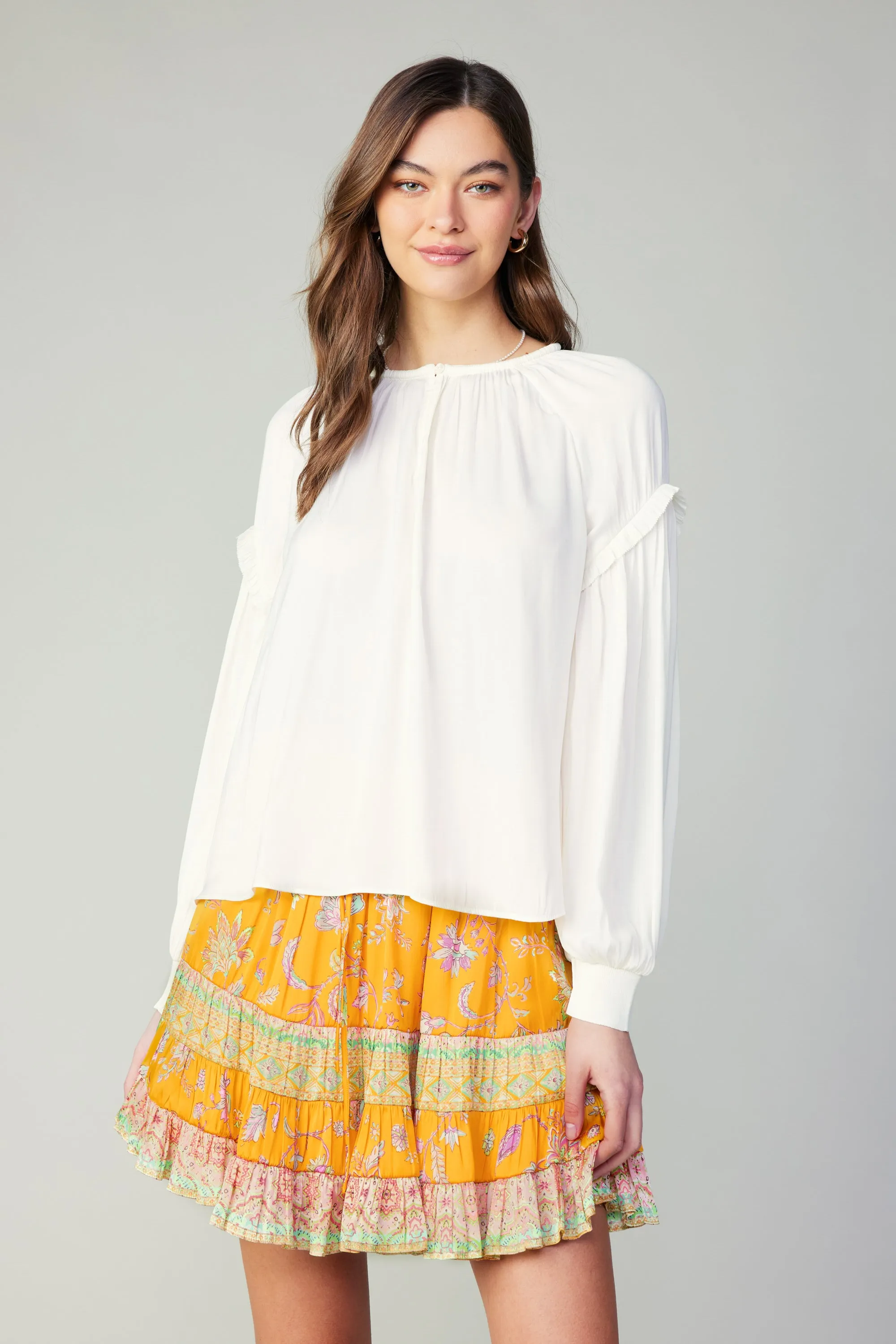 Rope Trim Neckline Blouse sold by Current Air product image thumbnail 2