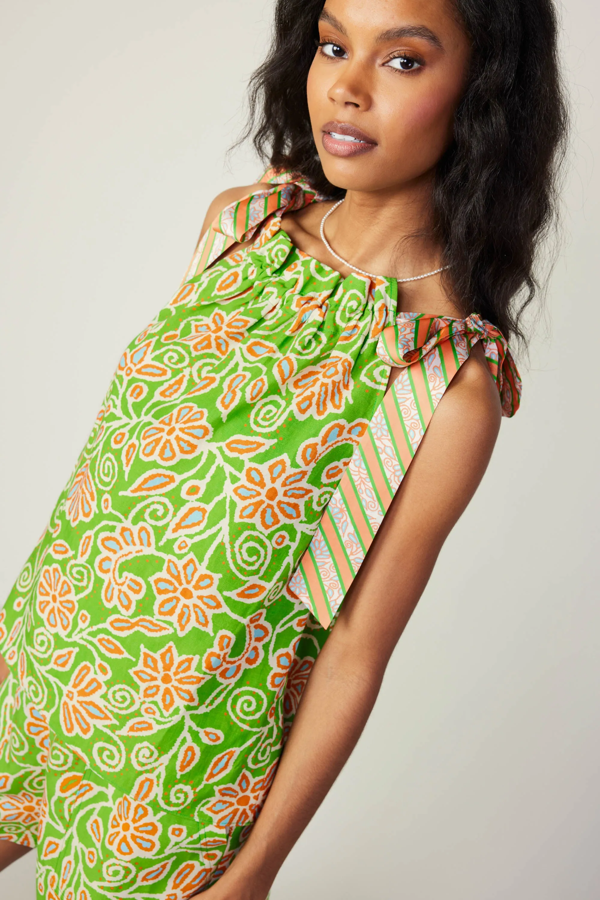 Striped Bow Floral Top sold by Current Air