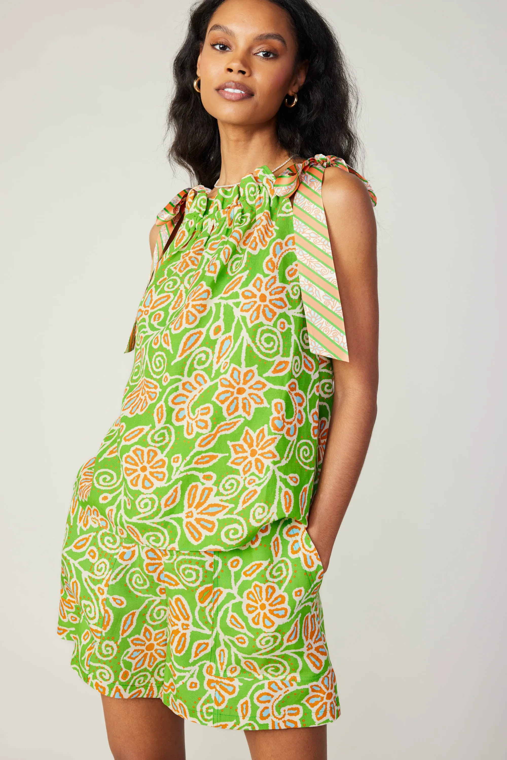 Striped Bow Floral Top sold by Current Air product image thumbnail 3