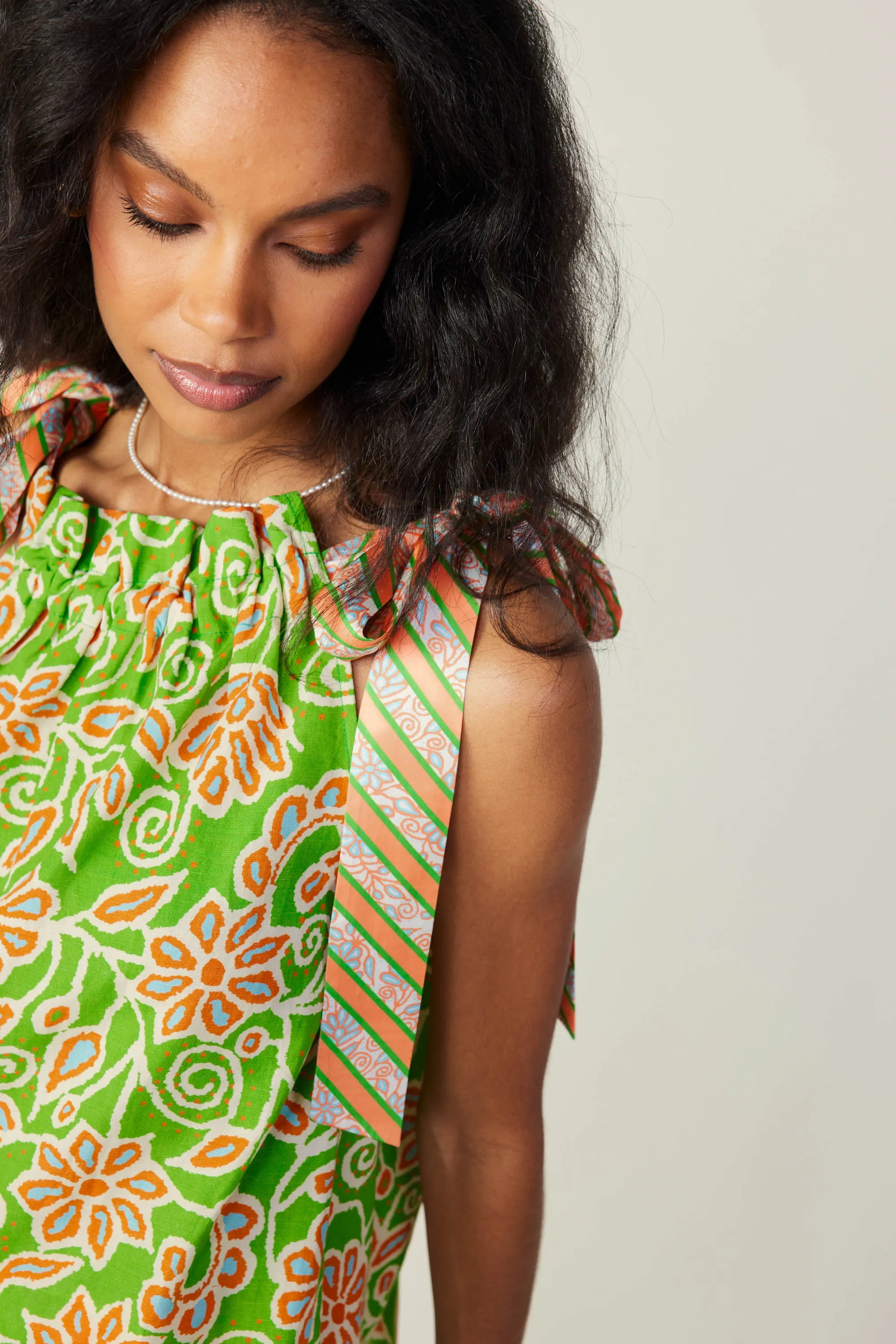 Striped Bow Floral Top sold by Current Air product image thumbnail 2