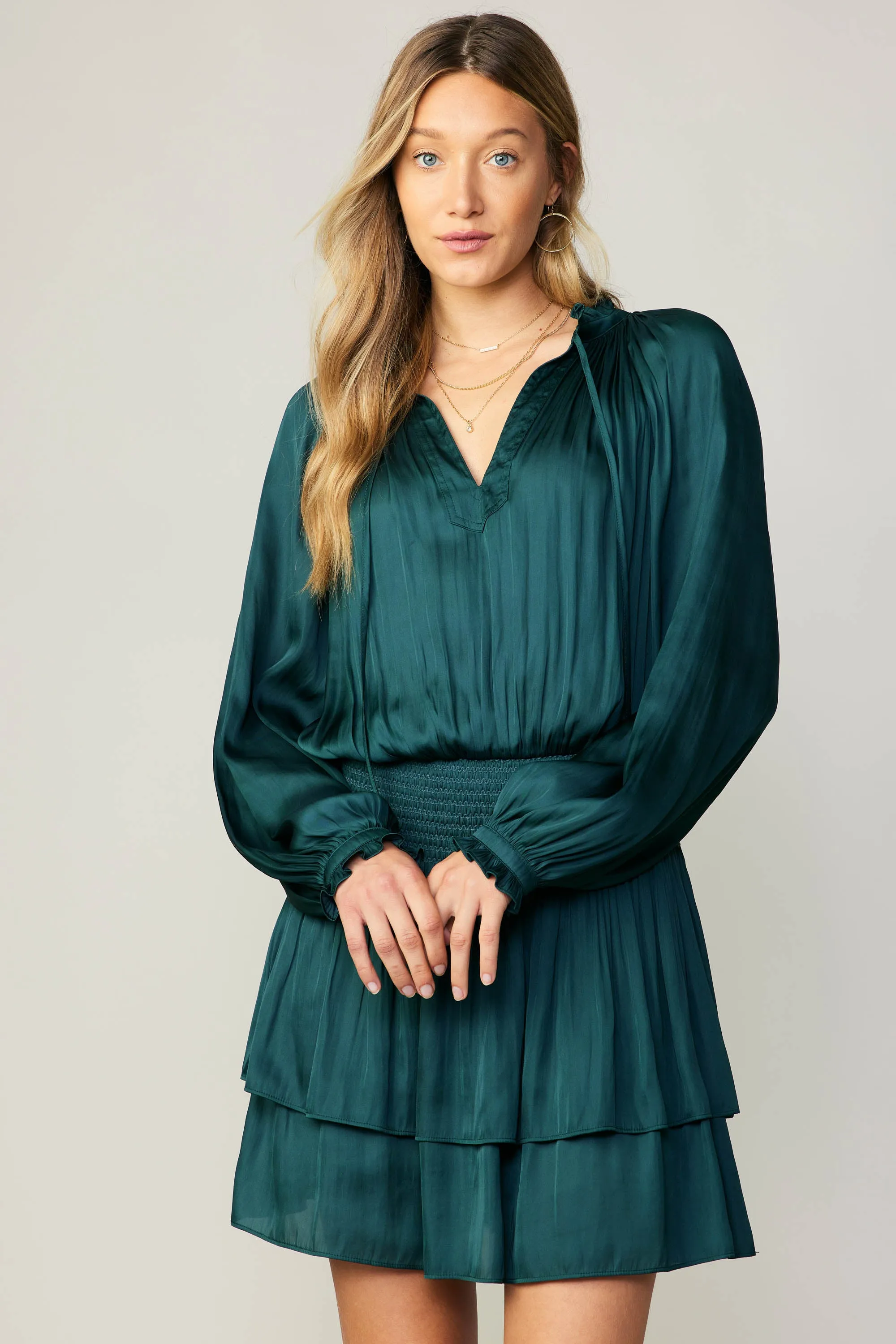 Ruffled Cuff Mini Dress sold by Current Air