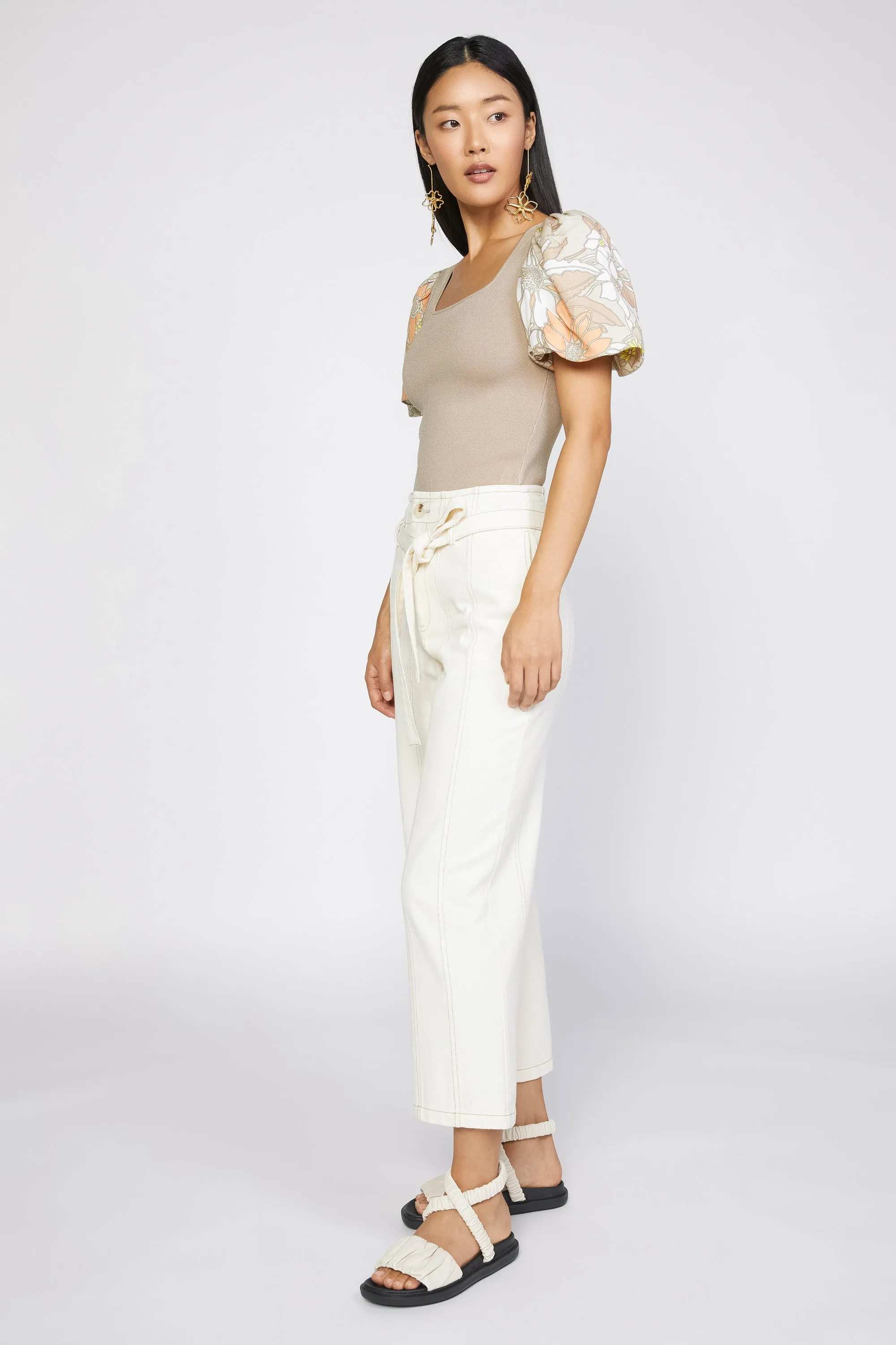 Contrast Floral Sweater Top sold by Current Air product image thumbnail 2