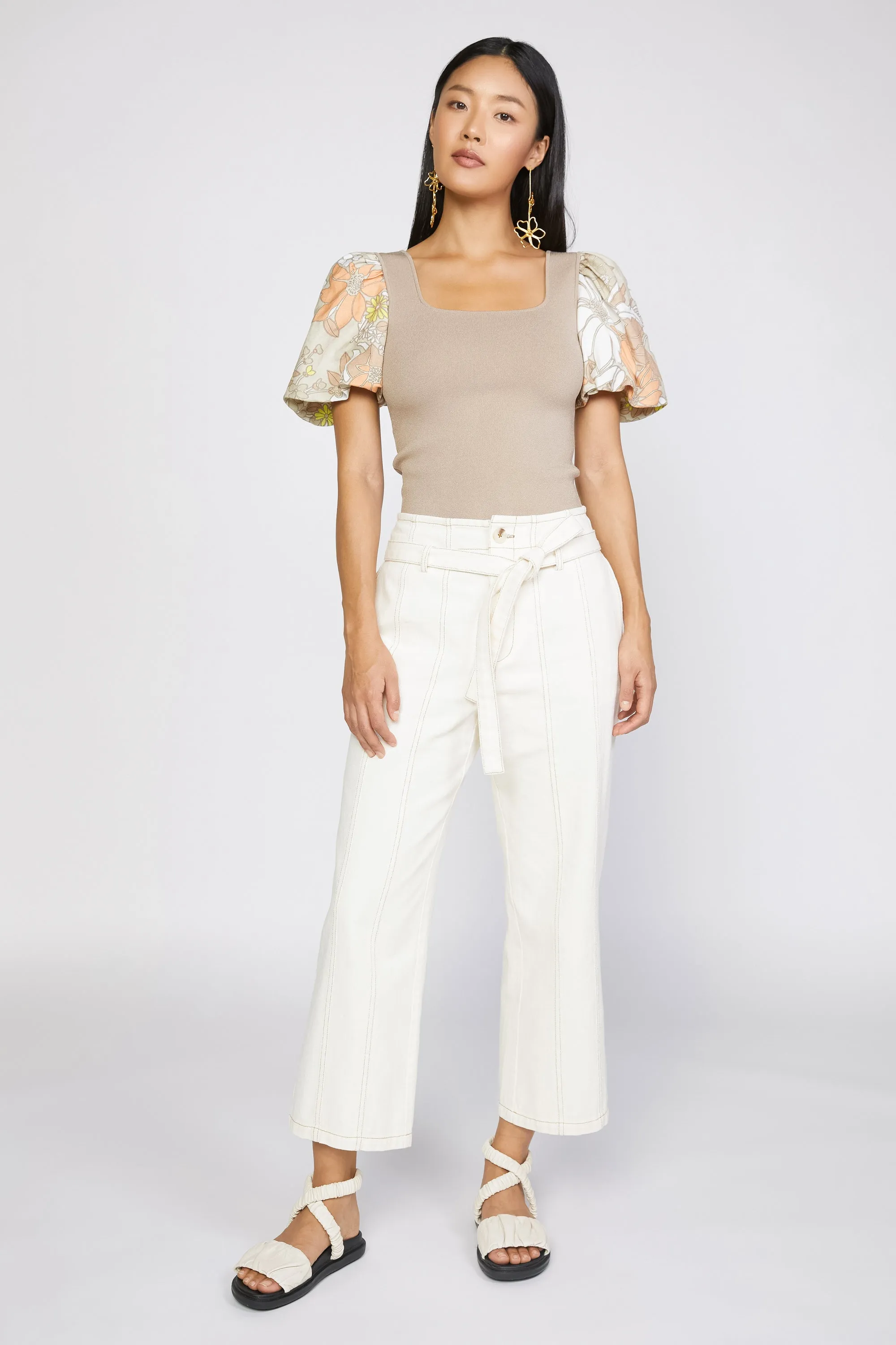 Contrast Floral Sweater Top sold by Current Air product image thumbnail 4