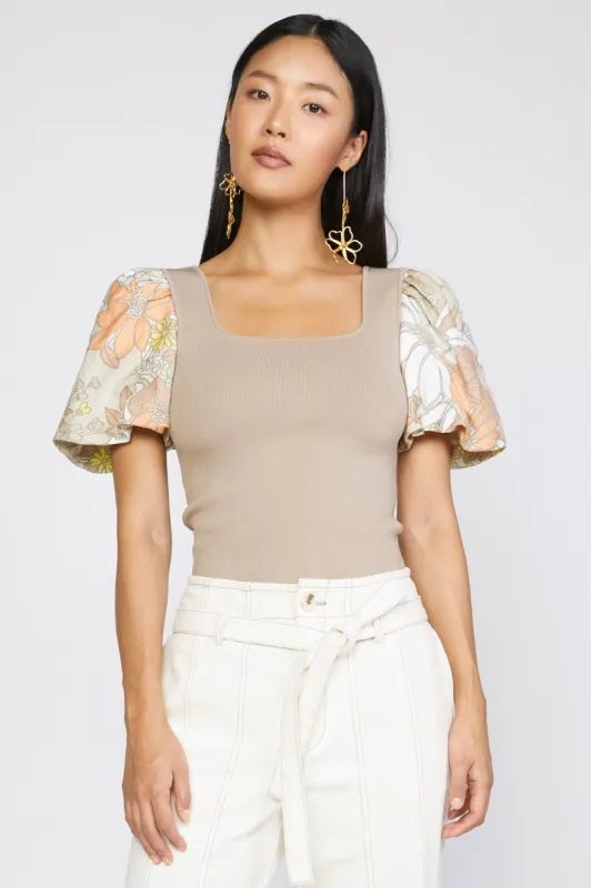 Contrast Floral Sweater Top sold by Current Air