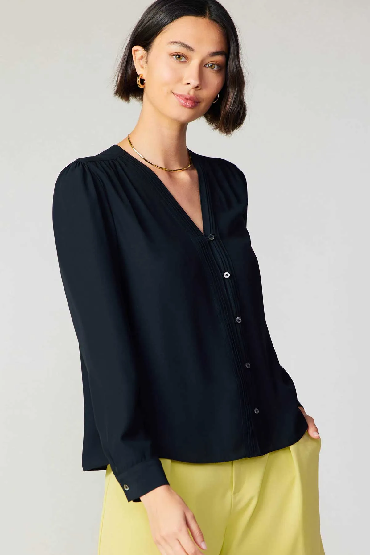 Pleat Detail Buttondown Shirt sold by Current Air product image thumbnail 4