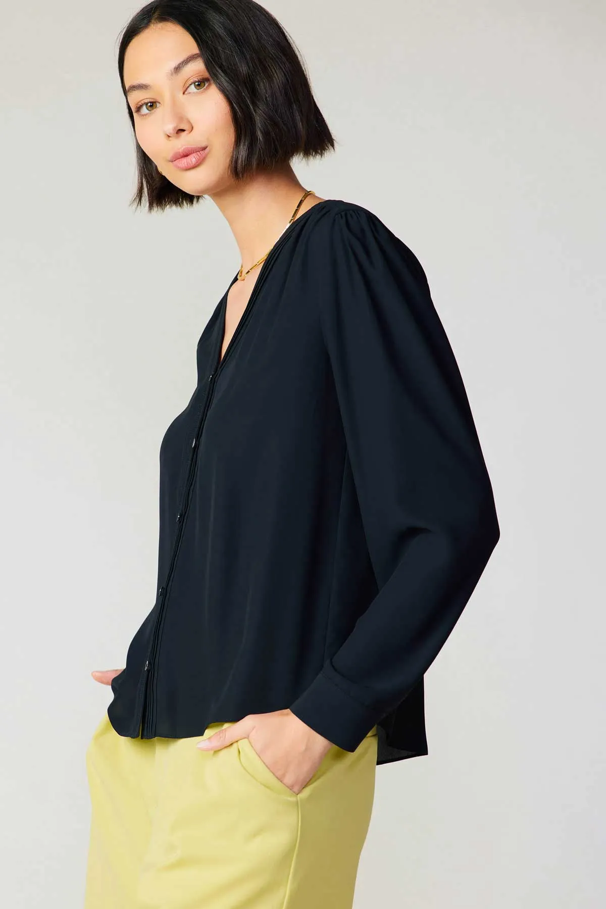 Pleat Detail Buttondown Shirt sold by Current Air product image thumbnail 5