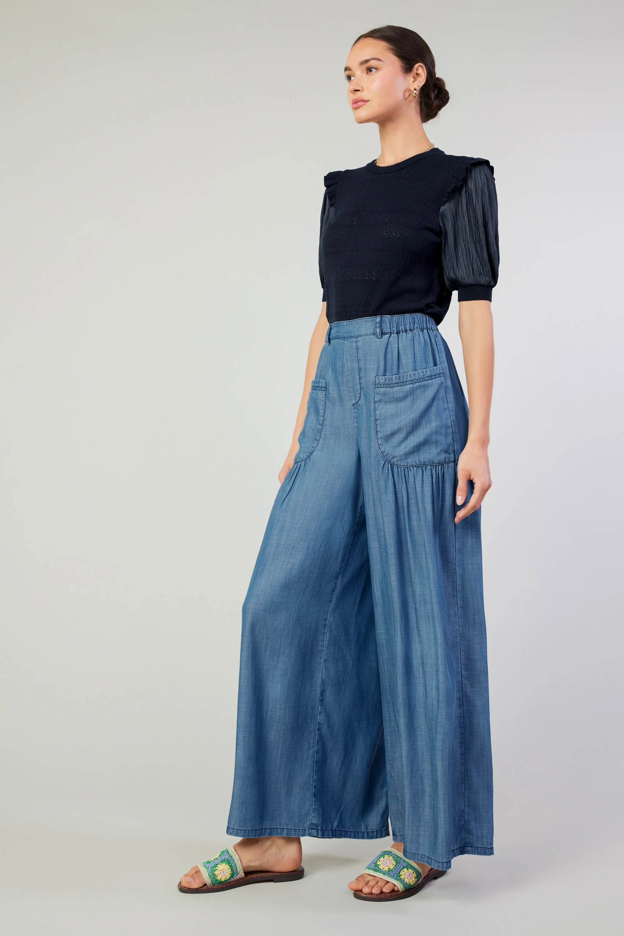 Patch Pocket Chambray Pant sold by Current Air product image thumbnail 4