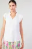 Margot Pleated Sleeve Blouse sold by Current Air