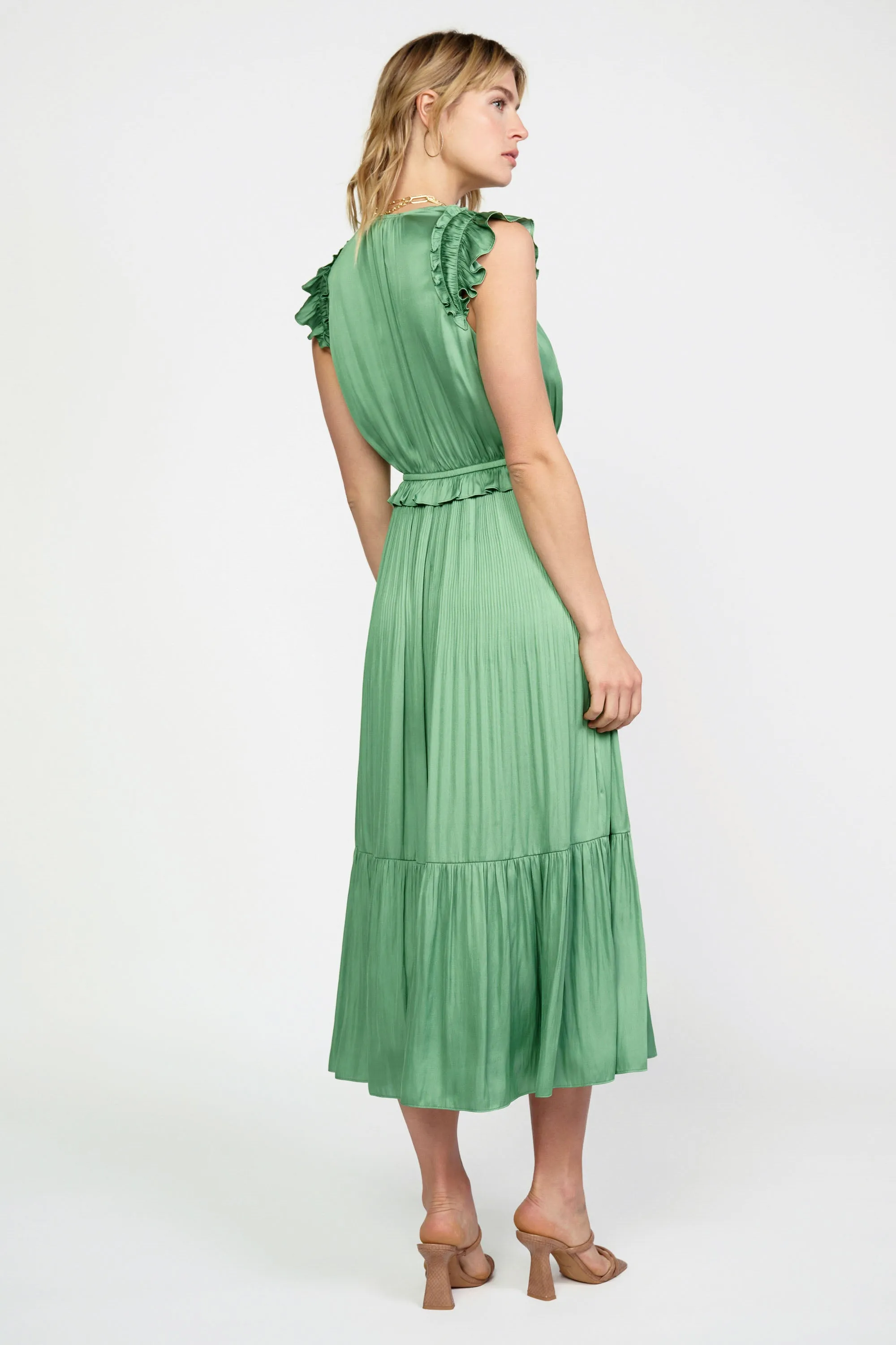Ruffled Flutter Sleeve Midi Dress sold by Current Air product image thumbnail 5