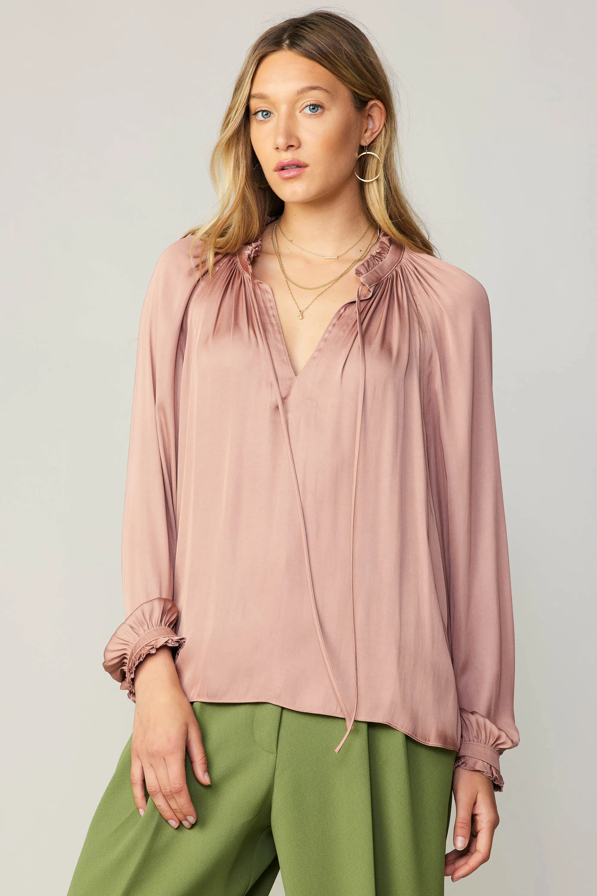 Ruffled Cuff Blouse sold by Current Air