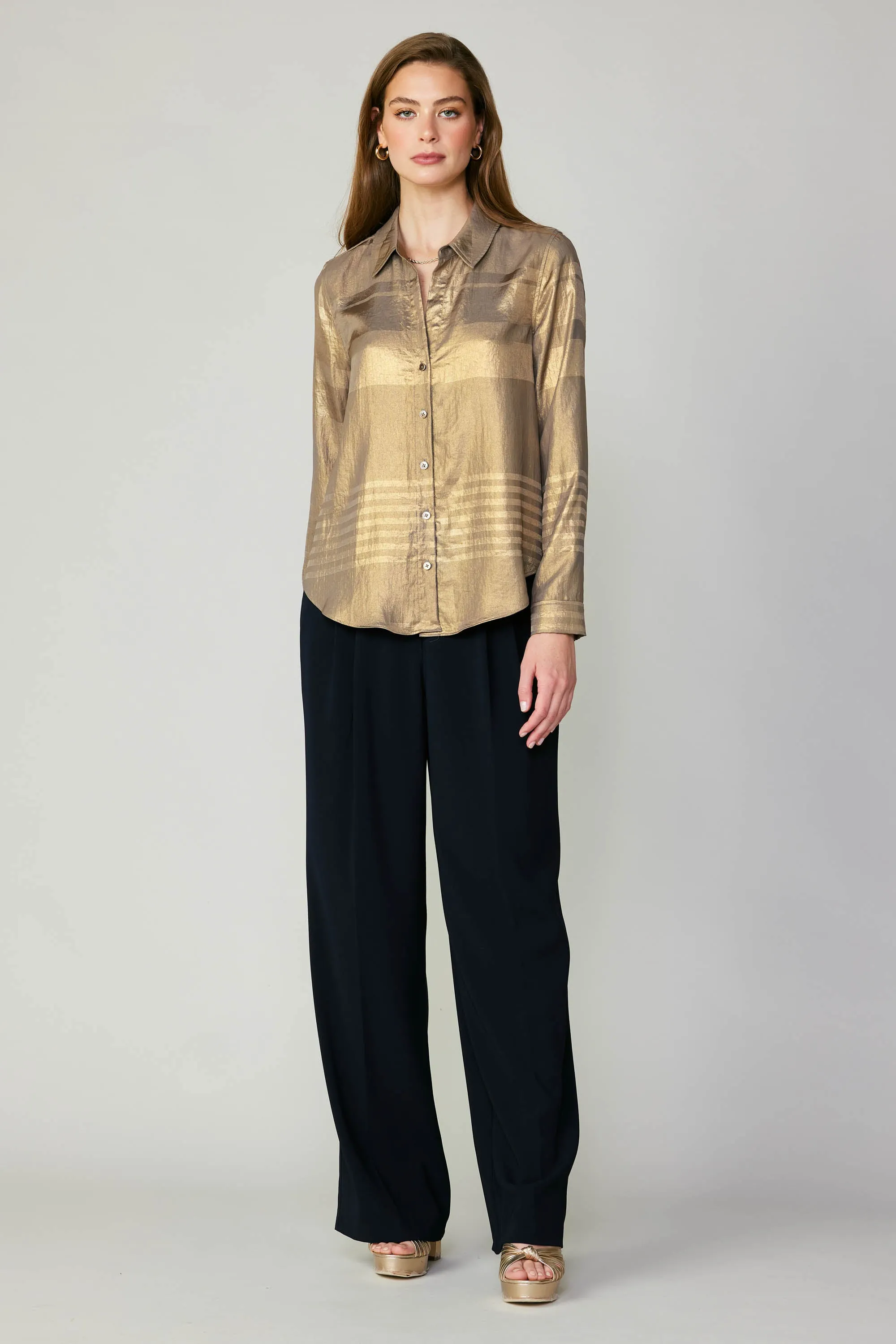 Metallic Buttonup Shirt sold by Current Air product image thumbnail 5