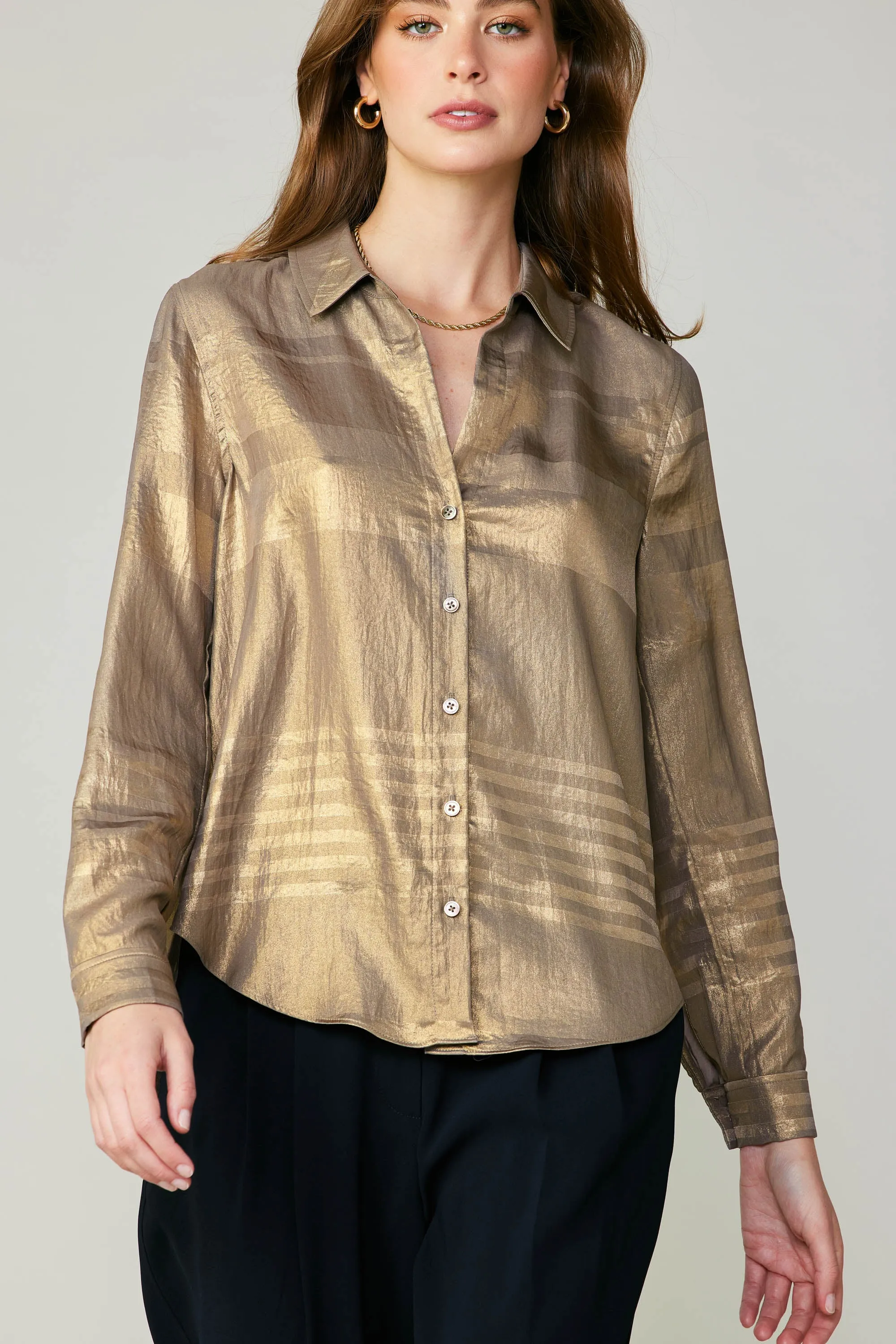 Metallic Buttonup Shirt sold by Current Air product image thumbnail 4