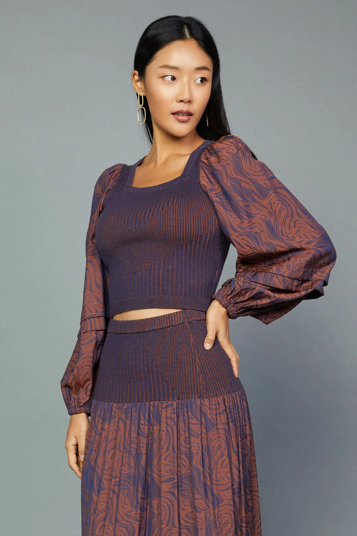 Cropped Jacquard Sweater sold by Current Air