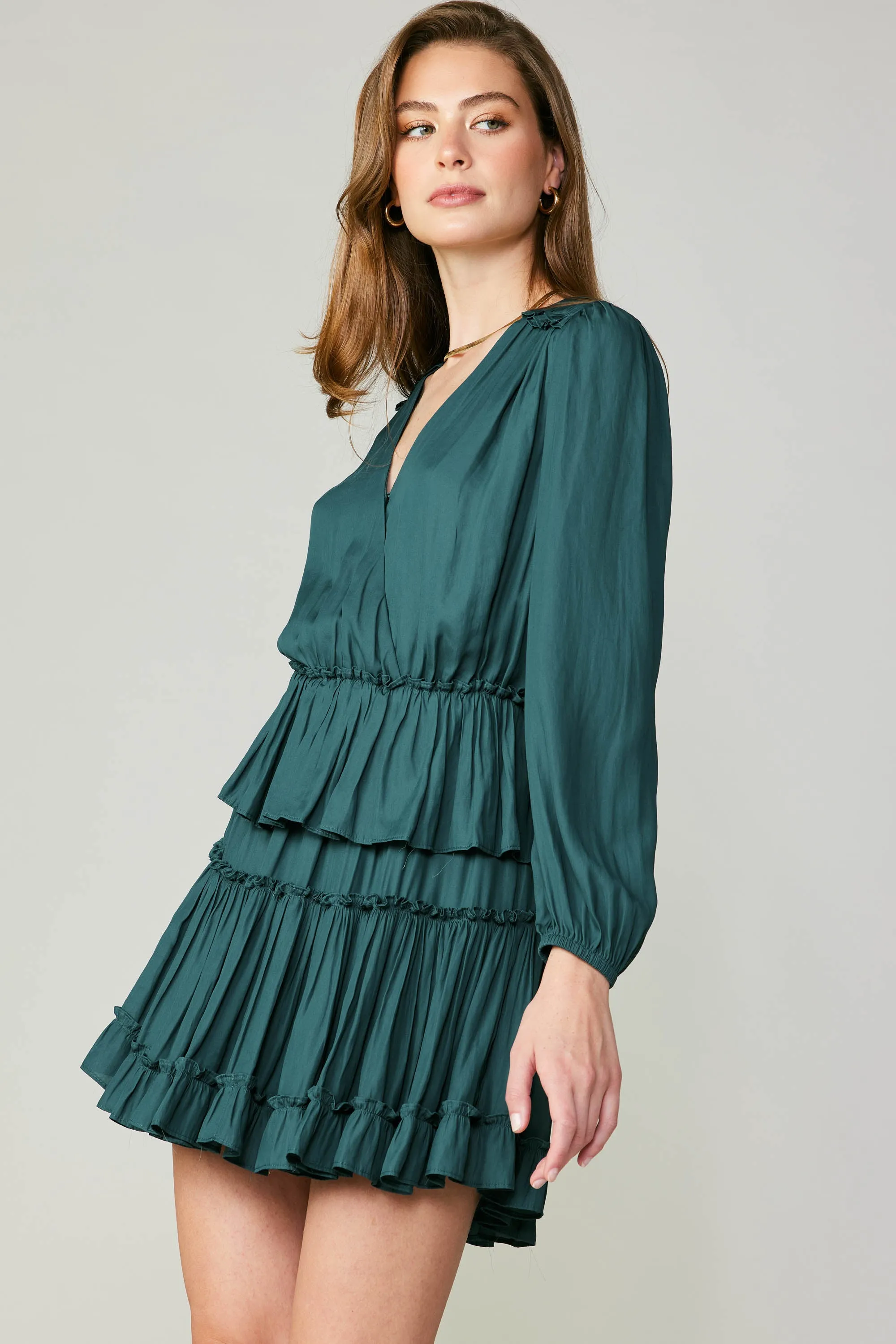 Surplice Tiered Mini Dress sold by Current Air product image thumbnail 4