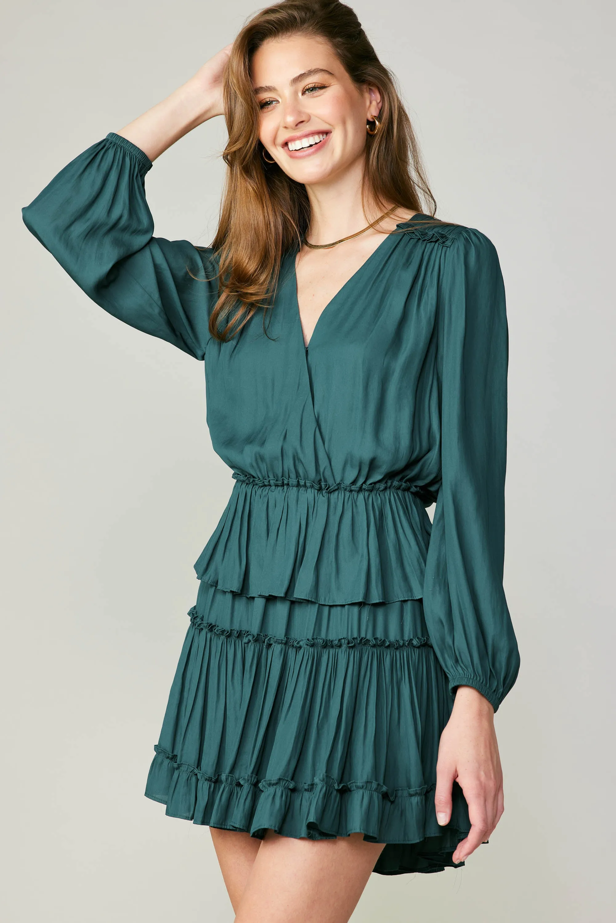 Surplice Tiered Mini Dress sold by Current Air product image thumbnail 5