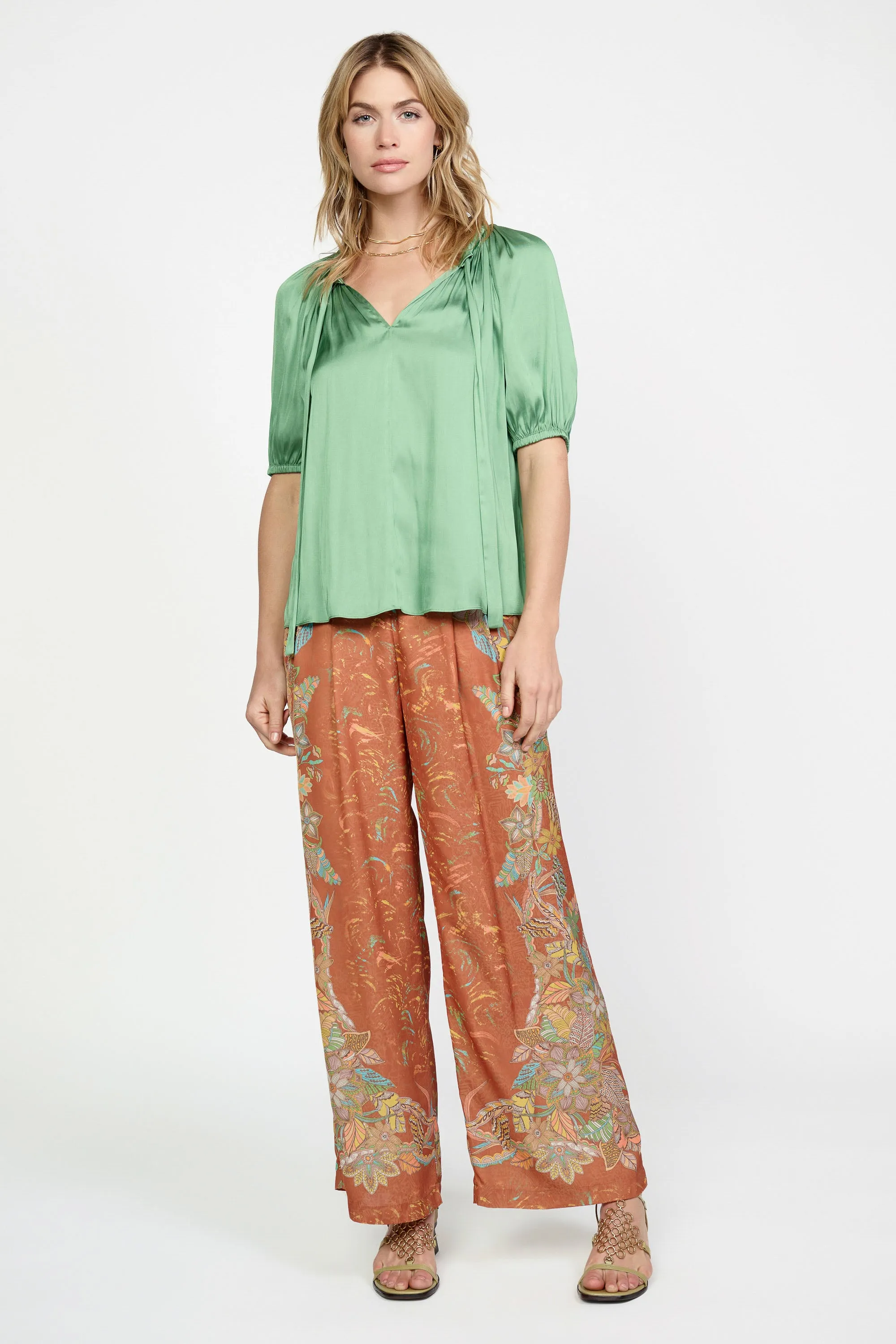 Tie Neck Short Sleeve Top sold by Current Air product image thumbnail 2