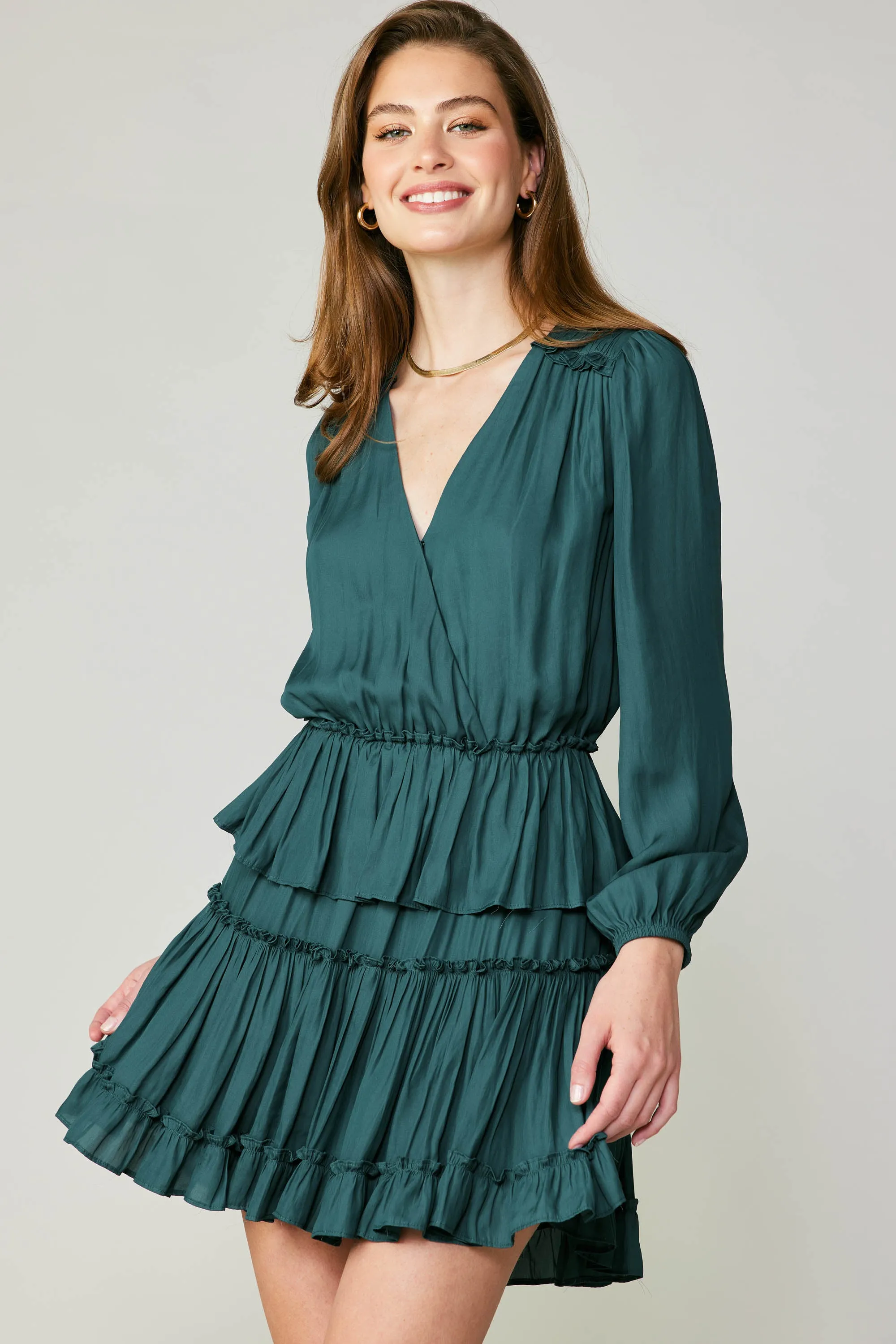 Surplice Tiered Mini Dress sold by Current Air product image thumbnail 2