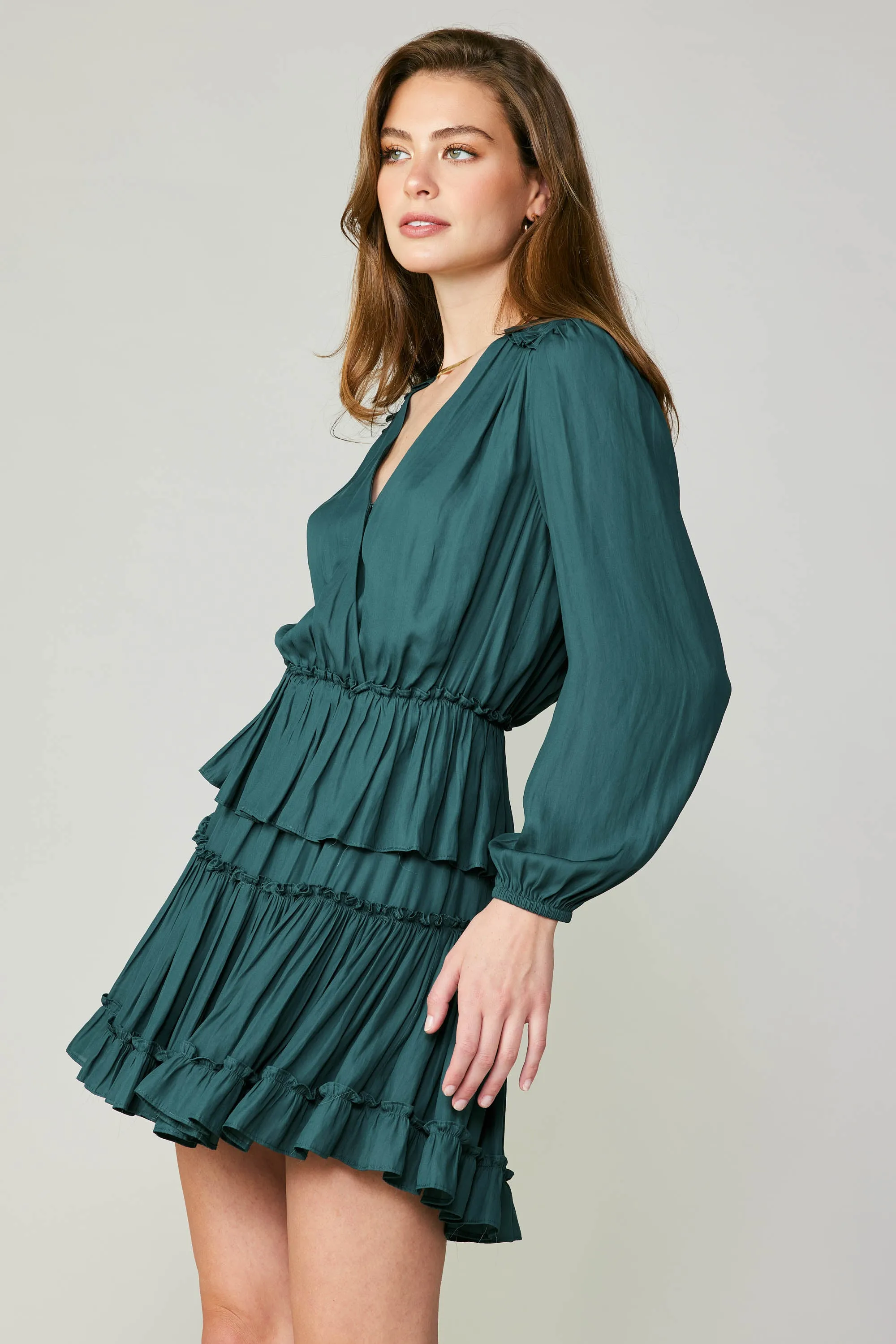 Surplice Tiered Mini Dress sold by Current Air product image thumbnail 3