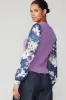 Floral Contrast Sleeve Sweater Top sold by Current Air
