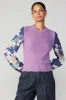 Floral Contrast Sleeve Sweater Top sold by Current Air