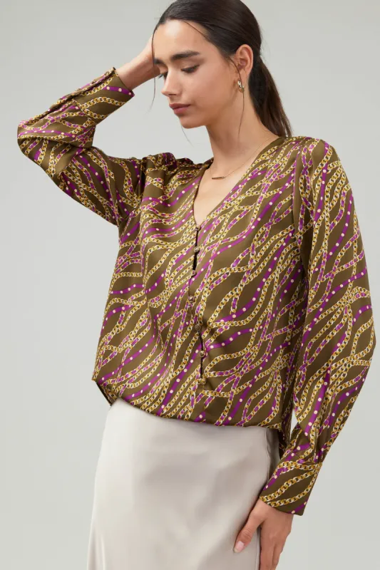 Link Motif Surplice Blouse sold by Current Air