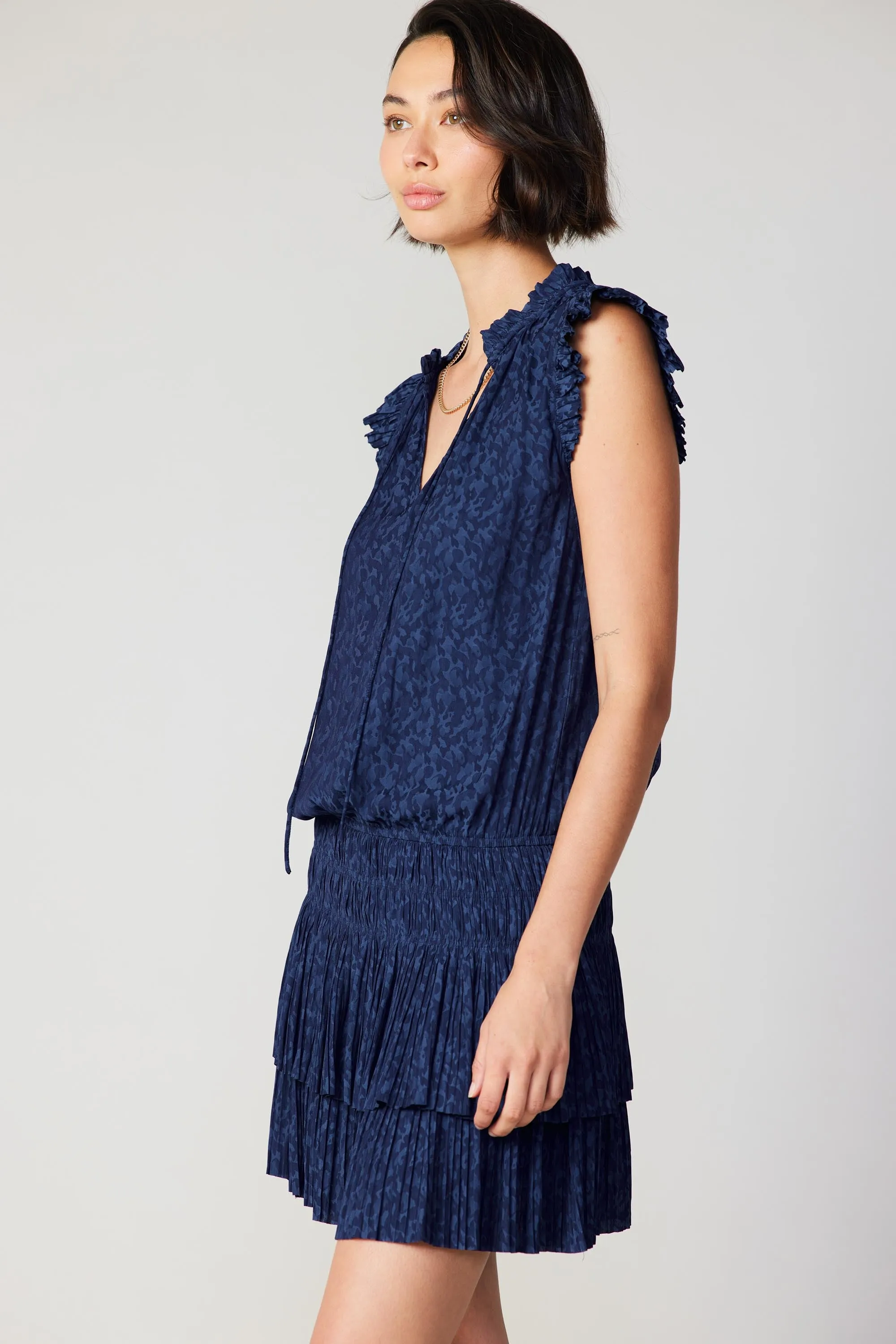 Zoey Jacquard Pleated Mini Dress sold by Current Air product image thumbnail 5