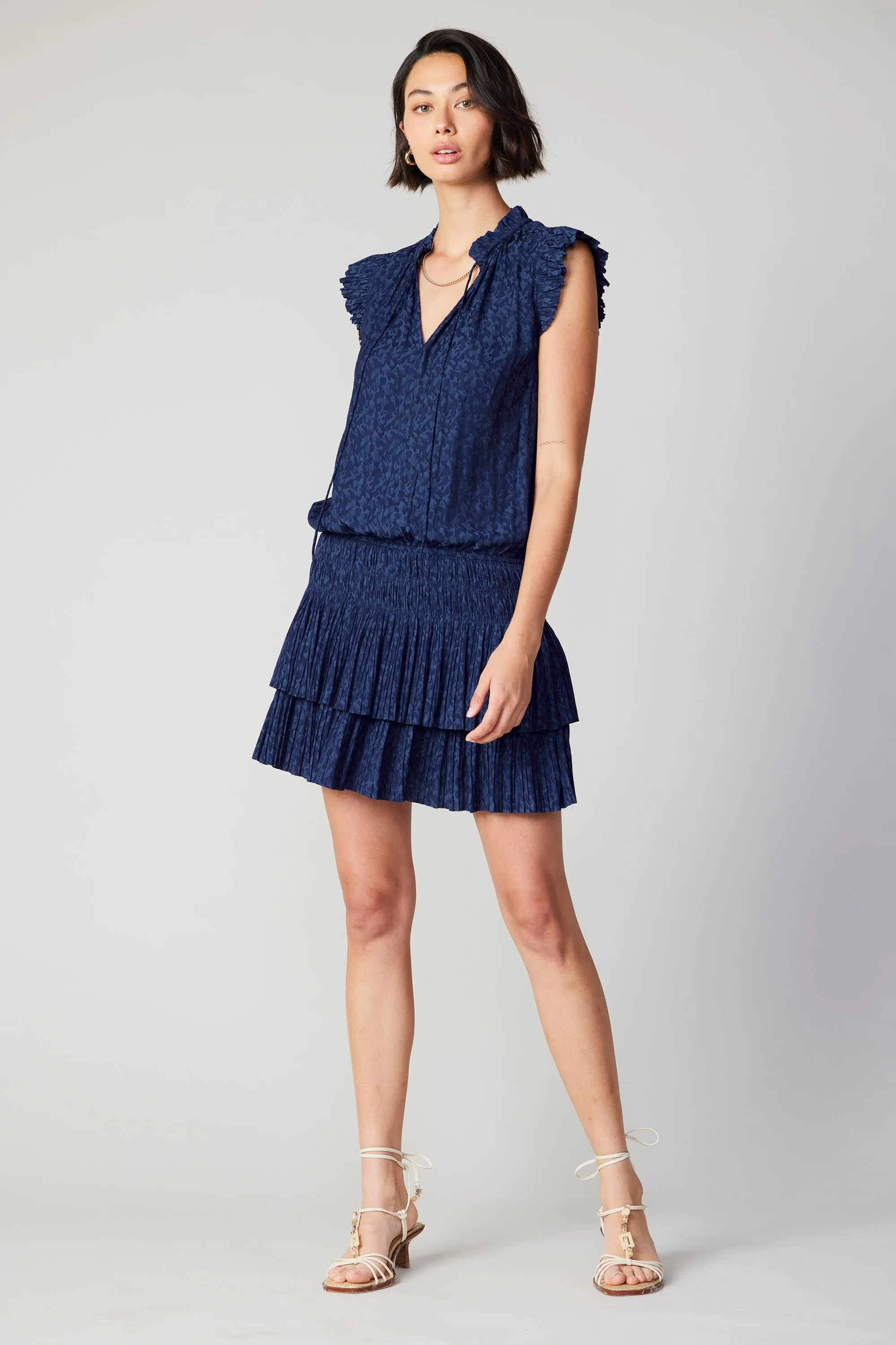 Zoey Jacquard Pleated Mini Dress sold by Current Air product image thumbnail 3