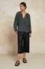 Floral Jacquard Split Neck Top sold by Current Air