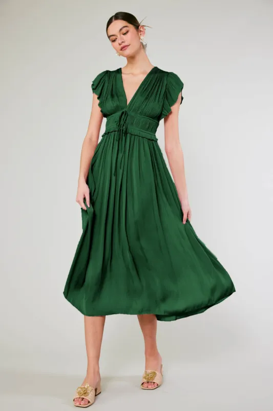 Mara Pleated Maxi Dress sold by Current Air