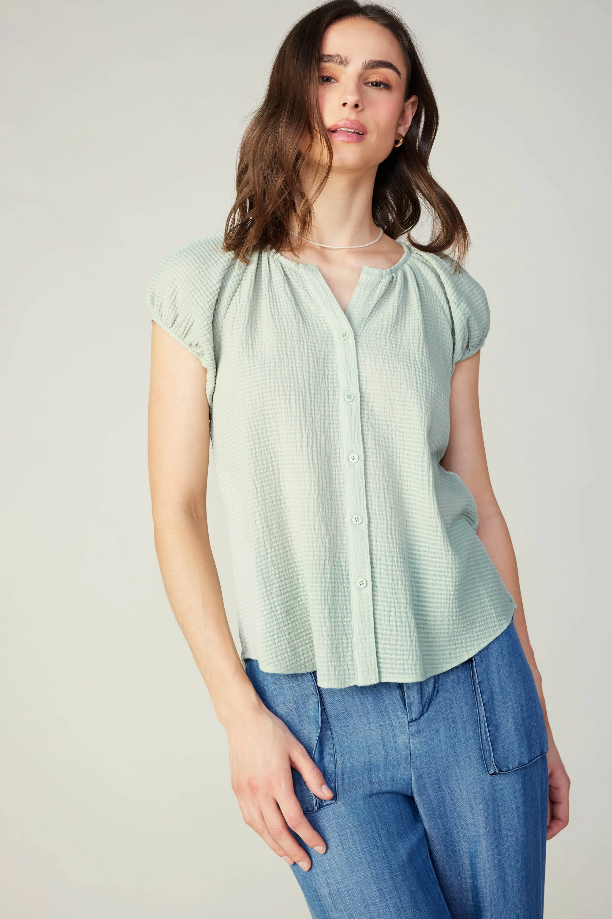 Buttoned Cotton Blouse sold by Current Air product image thumbnail 4