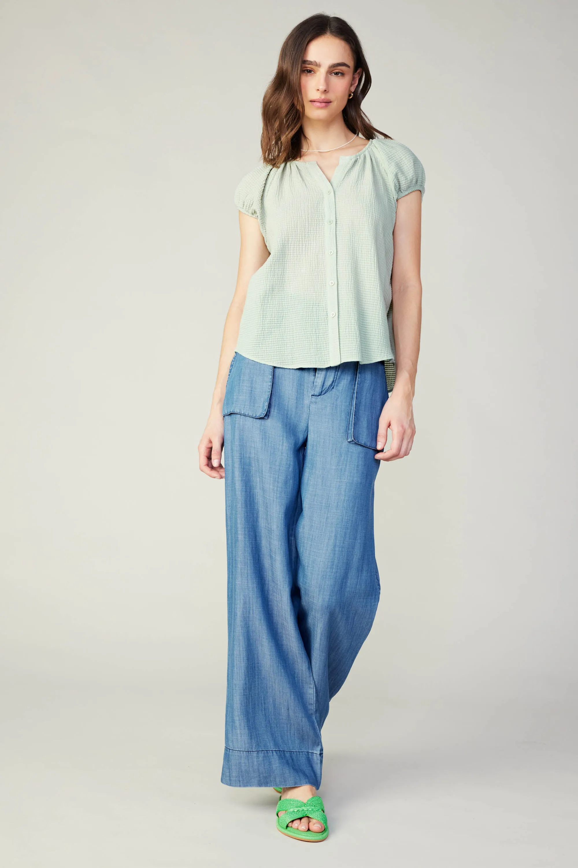 Buttoned Cotton Blouse sold by Current Air product image thumbnail 5