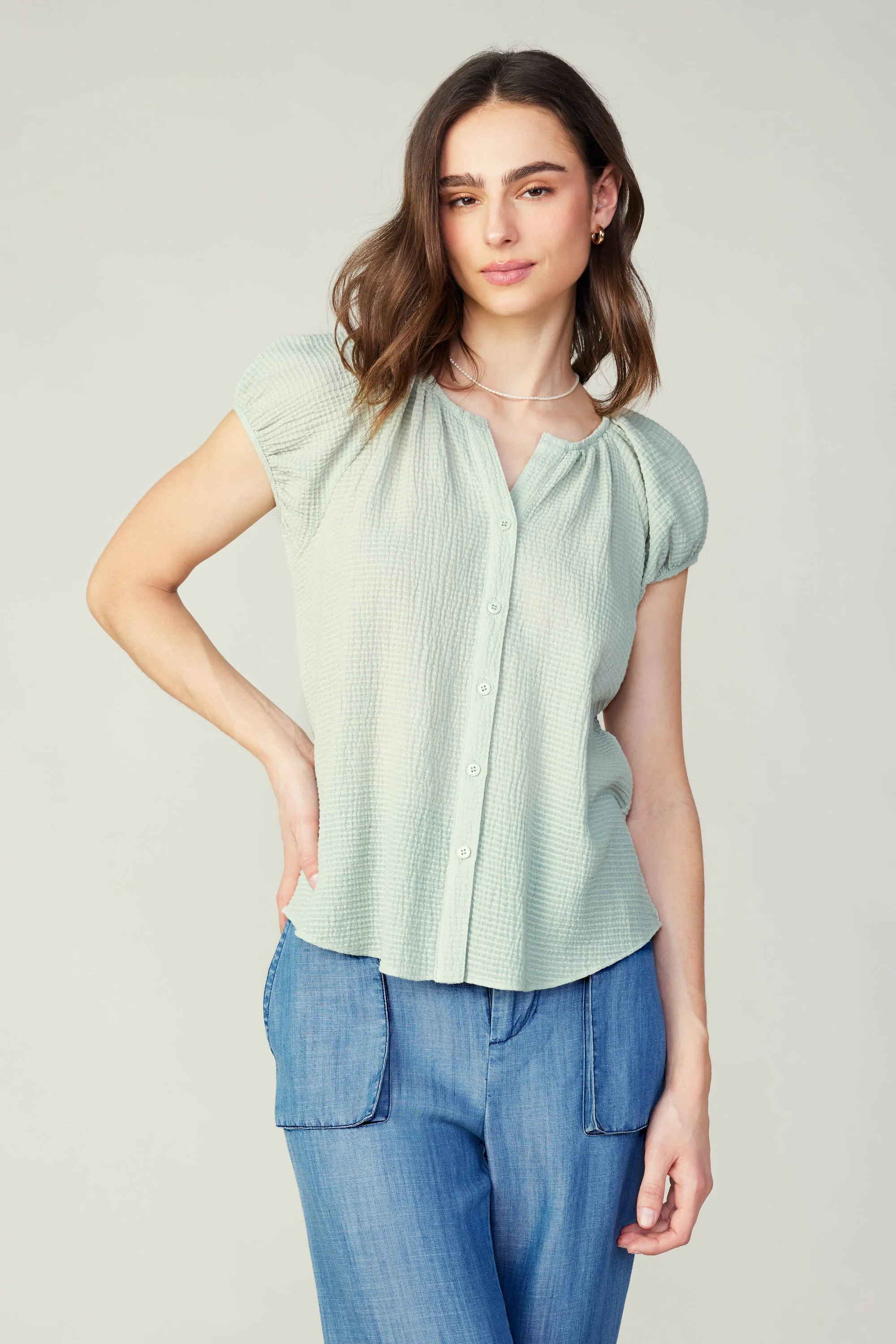 Buttoned Cotton Blouse sold by Current Air product image thumbnail 2