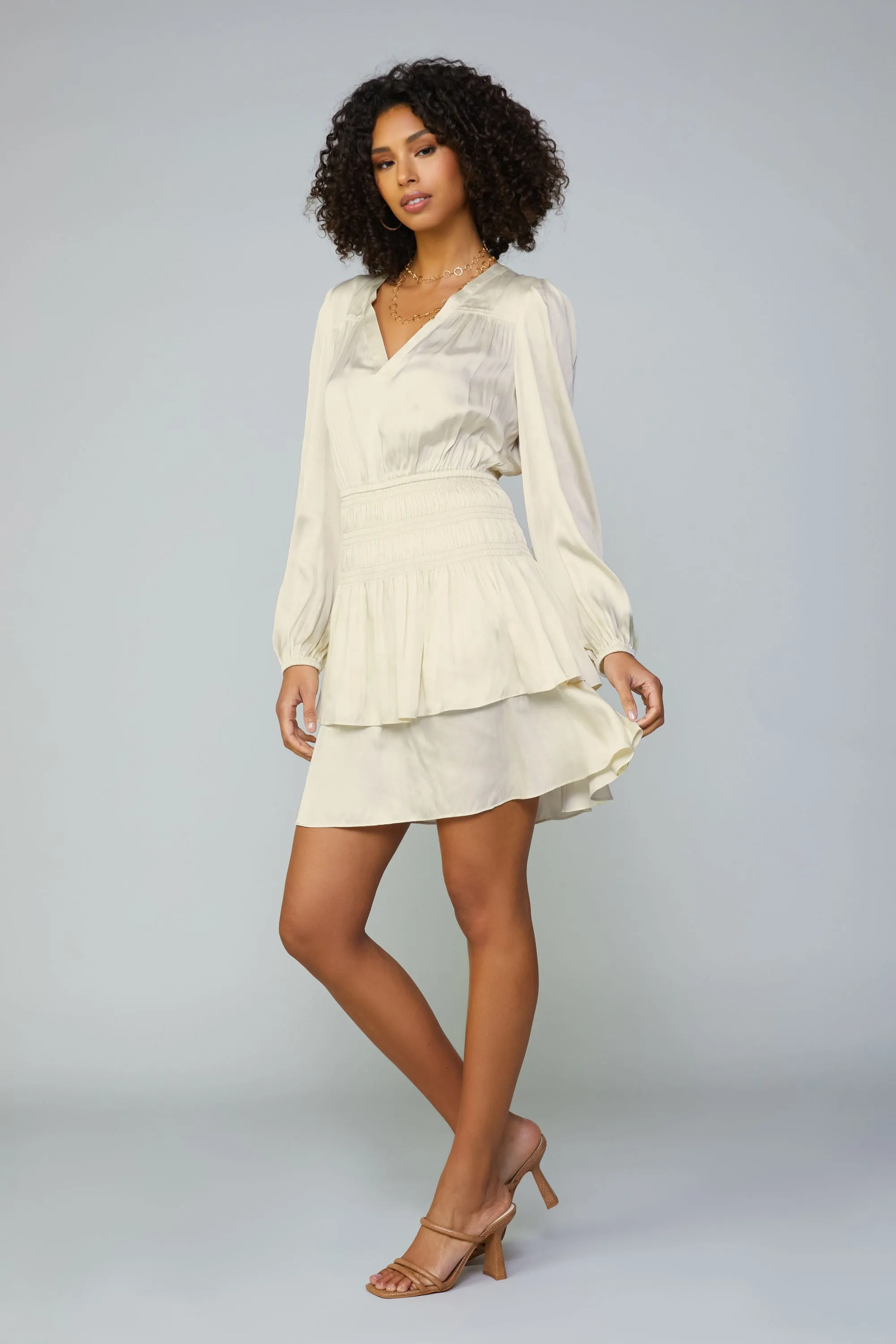 Smocked Tiered Mini Dress sold by Current Air product image thumbnail 4