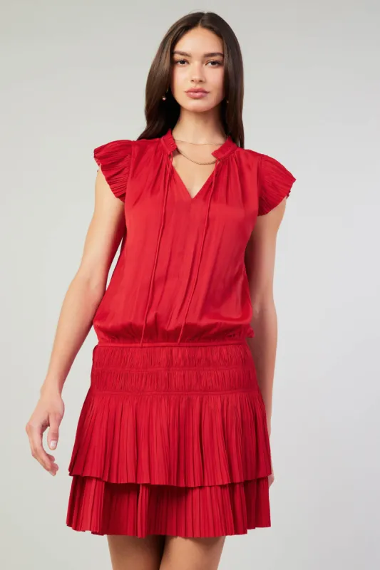 Zoey Pleated Mini Dress sold by Current Air