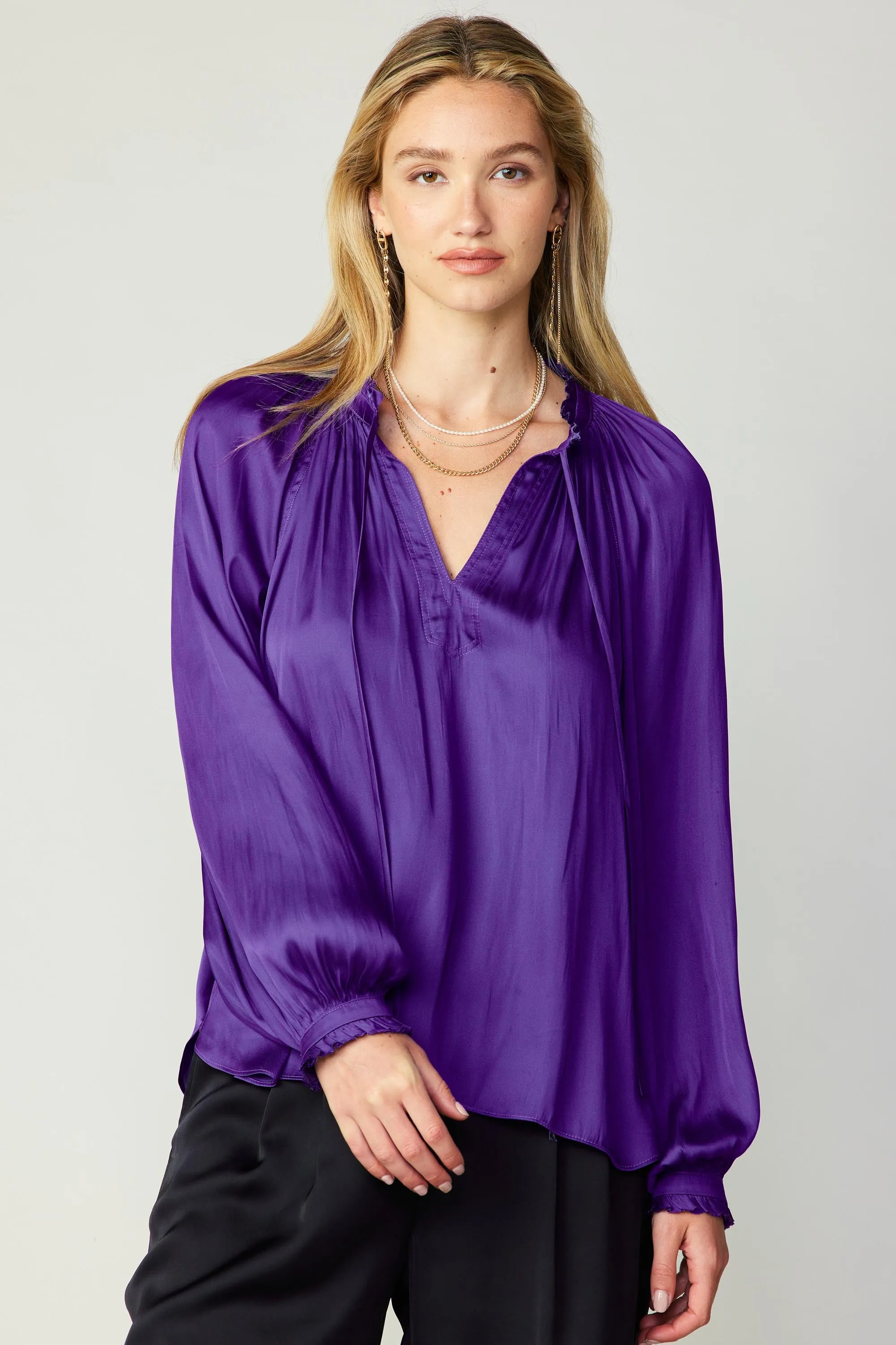 Ruffled Cuff Blouse sold by Current Air
