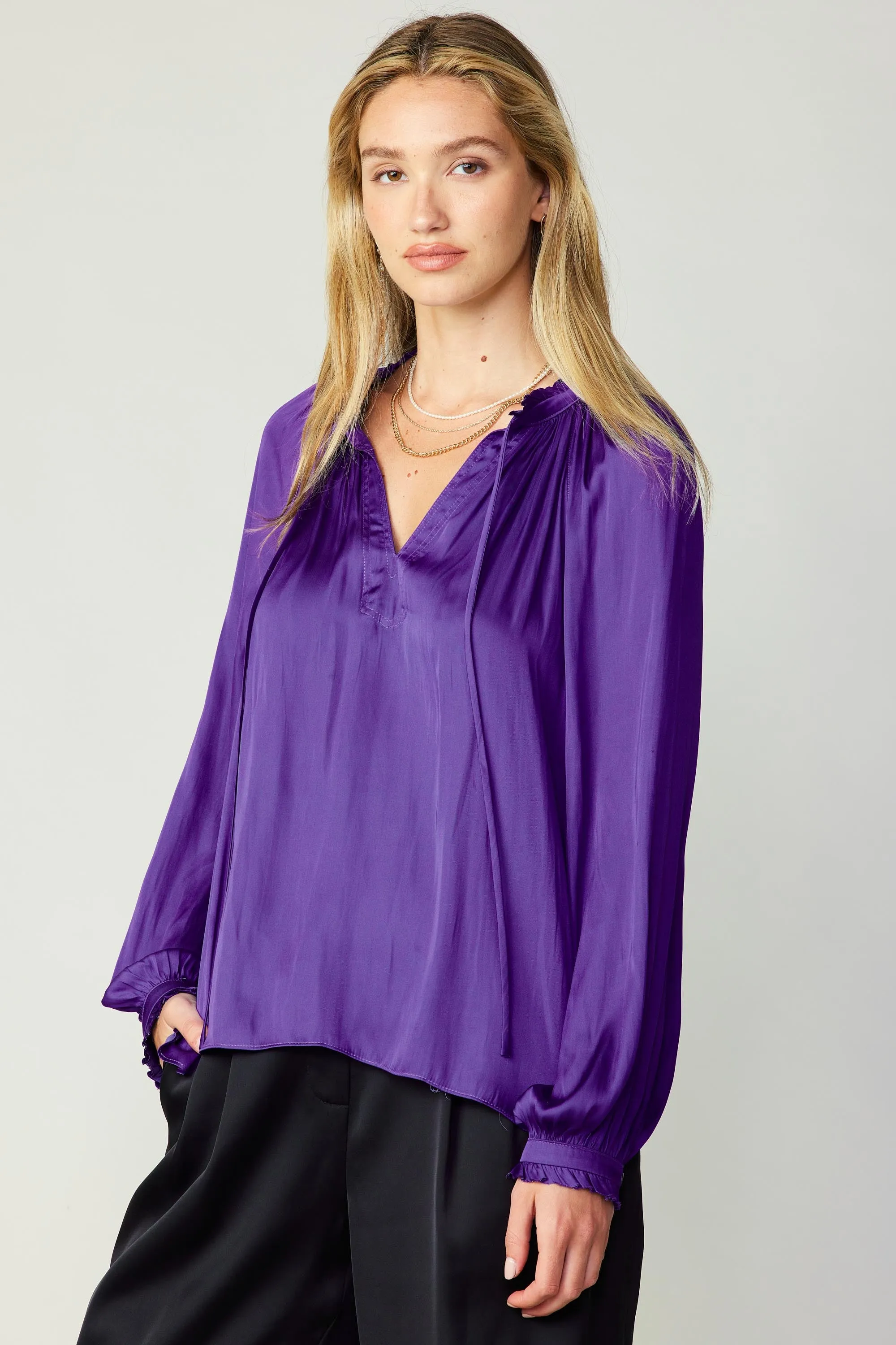 Ruffled Cuff Blouse sold by Current Air product image thumbnail 2